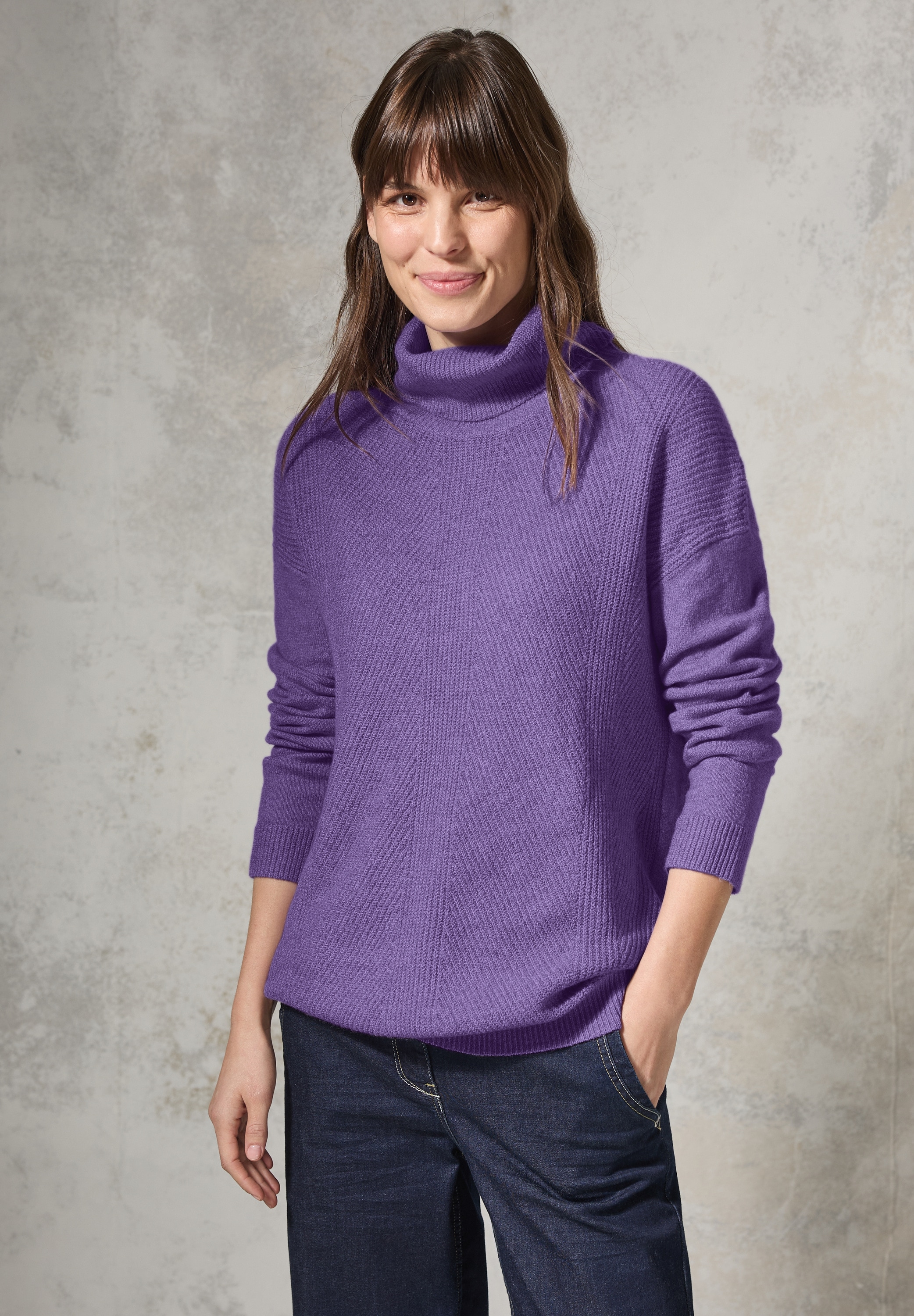 Cecil Rollkragenpullover, aus softem Materialmix