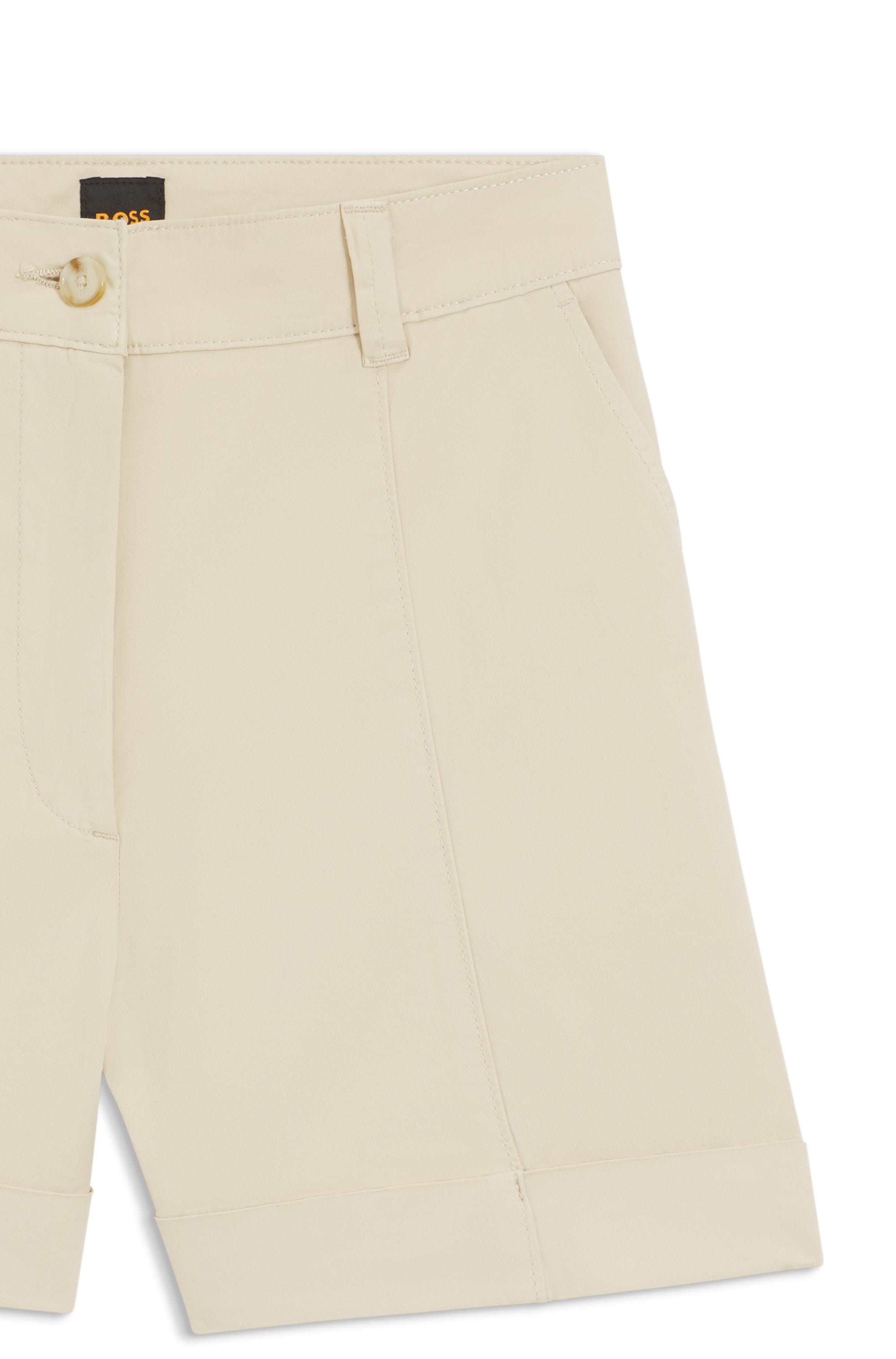 BOSS ORANGE Shorts »Tanessa Premium Damenmode«  mit umgeschlagenem Saum, Baumwoll-Twill