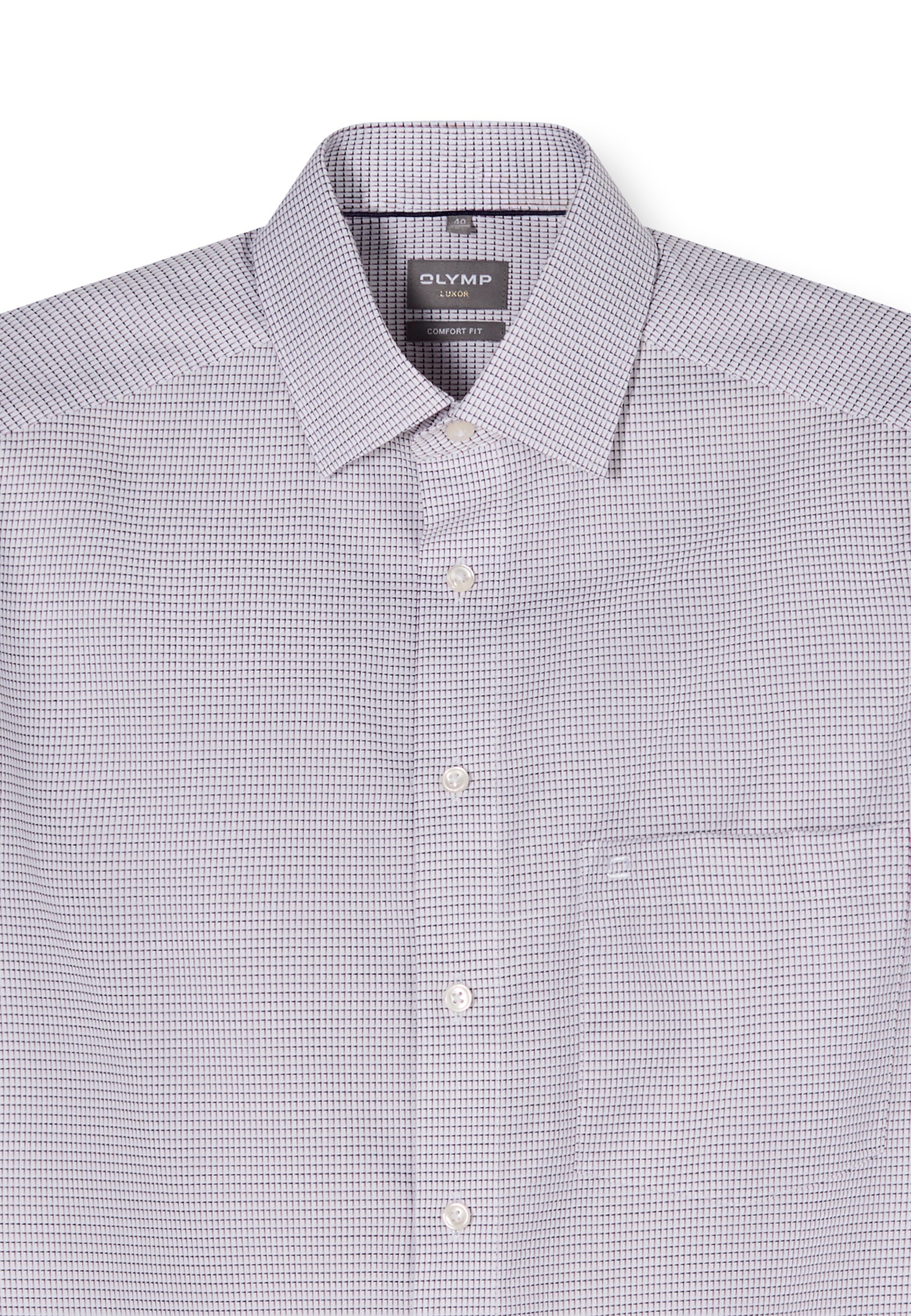 Businesshemd OLYMP "OLYMP Luxor, comfort fit, New Kent", Herren, Gr. 42, Normaler Arm, mauve, 100% Baumwolle, Hemden 2