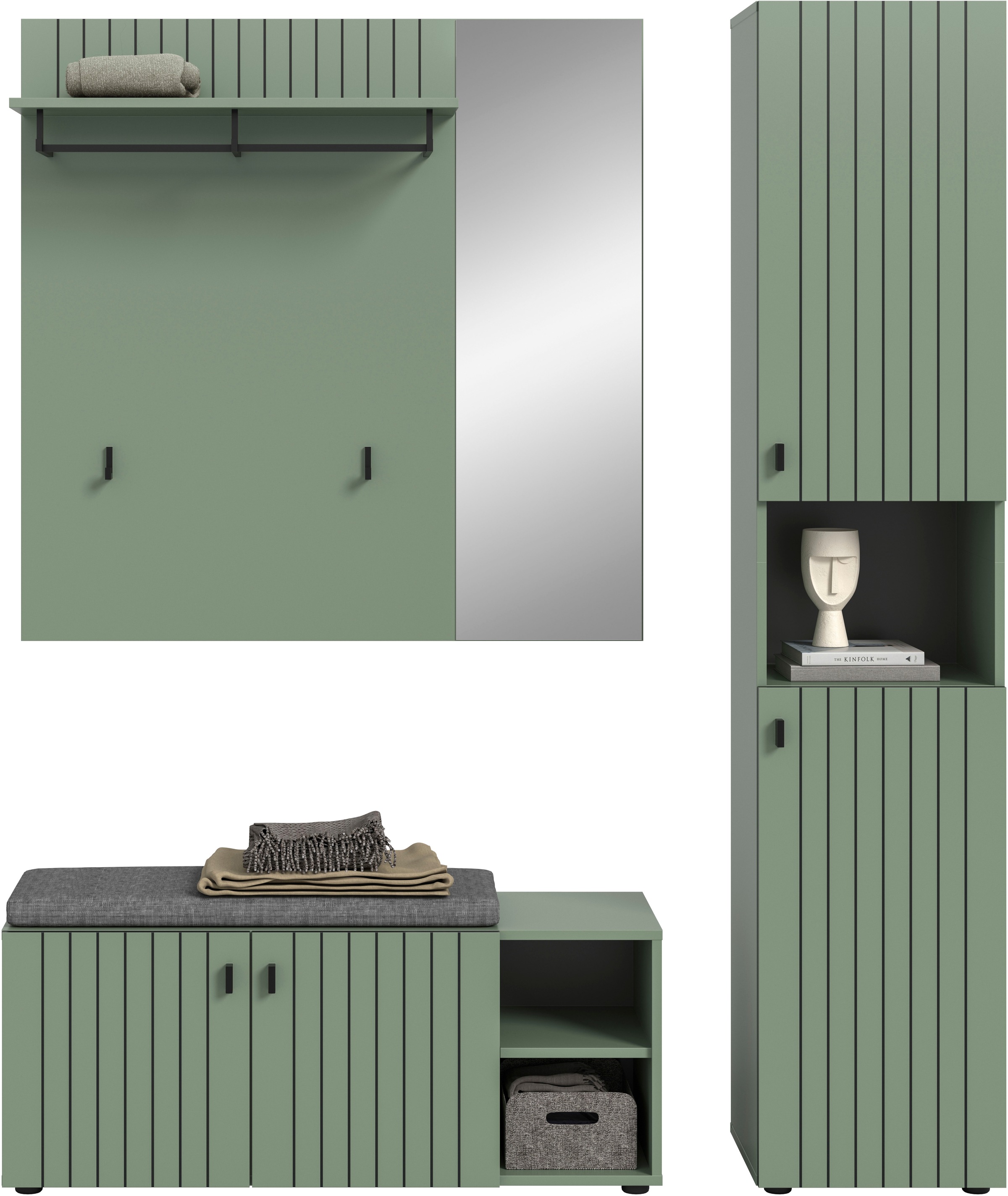 Home affaire Garderoben-Set "TATIO, 4-tlg. Garderobenkombination, Breite: 1 günstig online kaufen