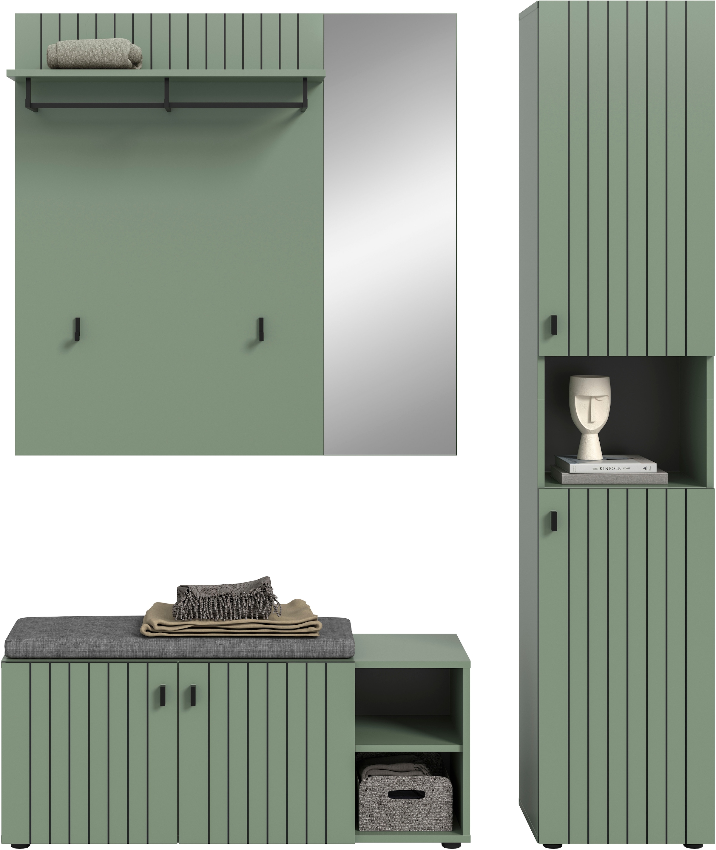 INOSIGN Garderoben-Set "TATIO, 4-tlg. Garderobenkombination, Breite: 161 cm günstig online kaufen