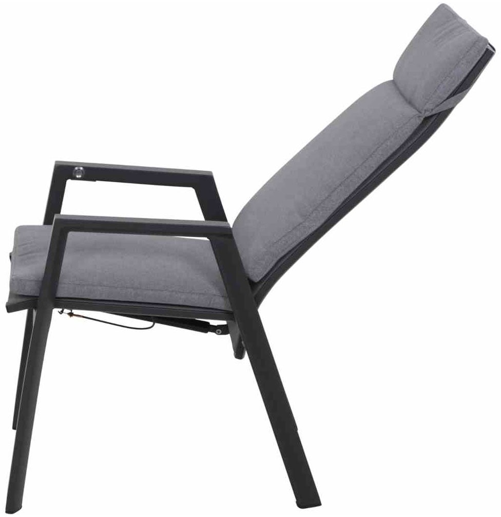 Siena Garden Gartensessel »VALENCIA Move Sessel matt anthrazit« Gestell aus Aluminium, Ranotex® Gewebe dunkelgrau, inkl. Kissen