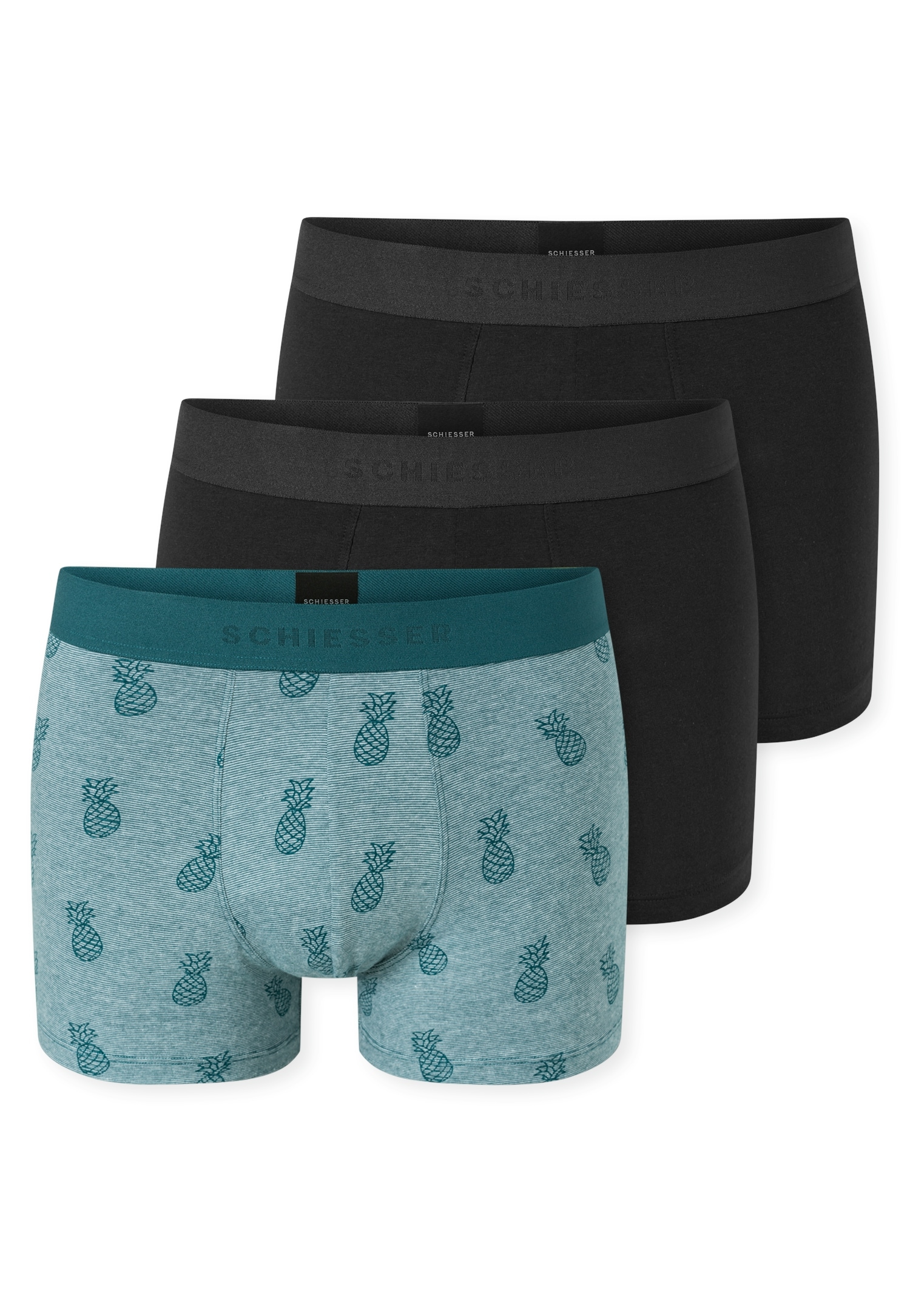 Schiesser Boxer "95/5 Multipacks" 3er Pack, ohne Eingriff, softer Logo-Webg günstig online kaufen