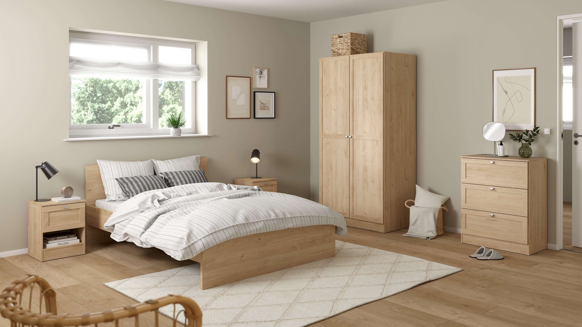 Home affaire Nachtkommode »Billund, Nachttisch, mit 1 Schublade« Modernes, elegantes Design und verschiedene Größen & Varianten