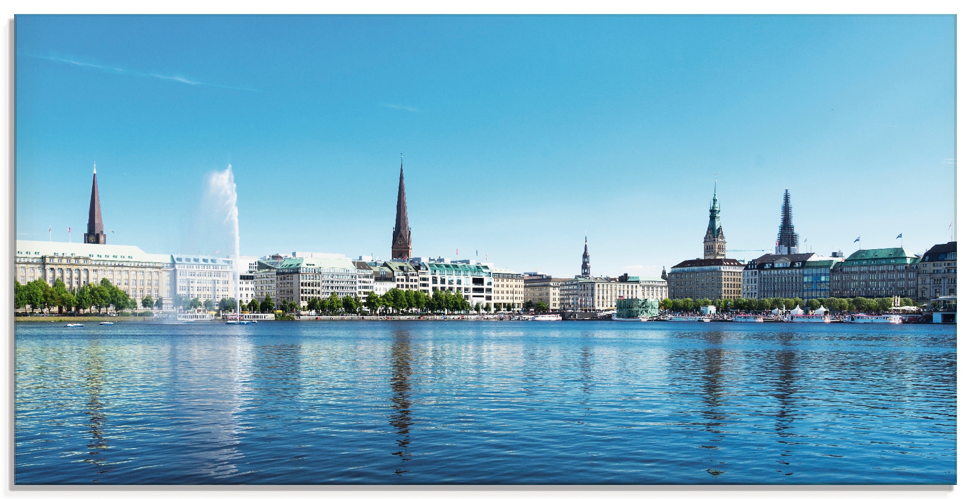 Artland Glasbild »Hamburg Alsterpanorama«, Deutschland, (1 St.), in verschiedenen Größen