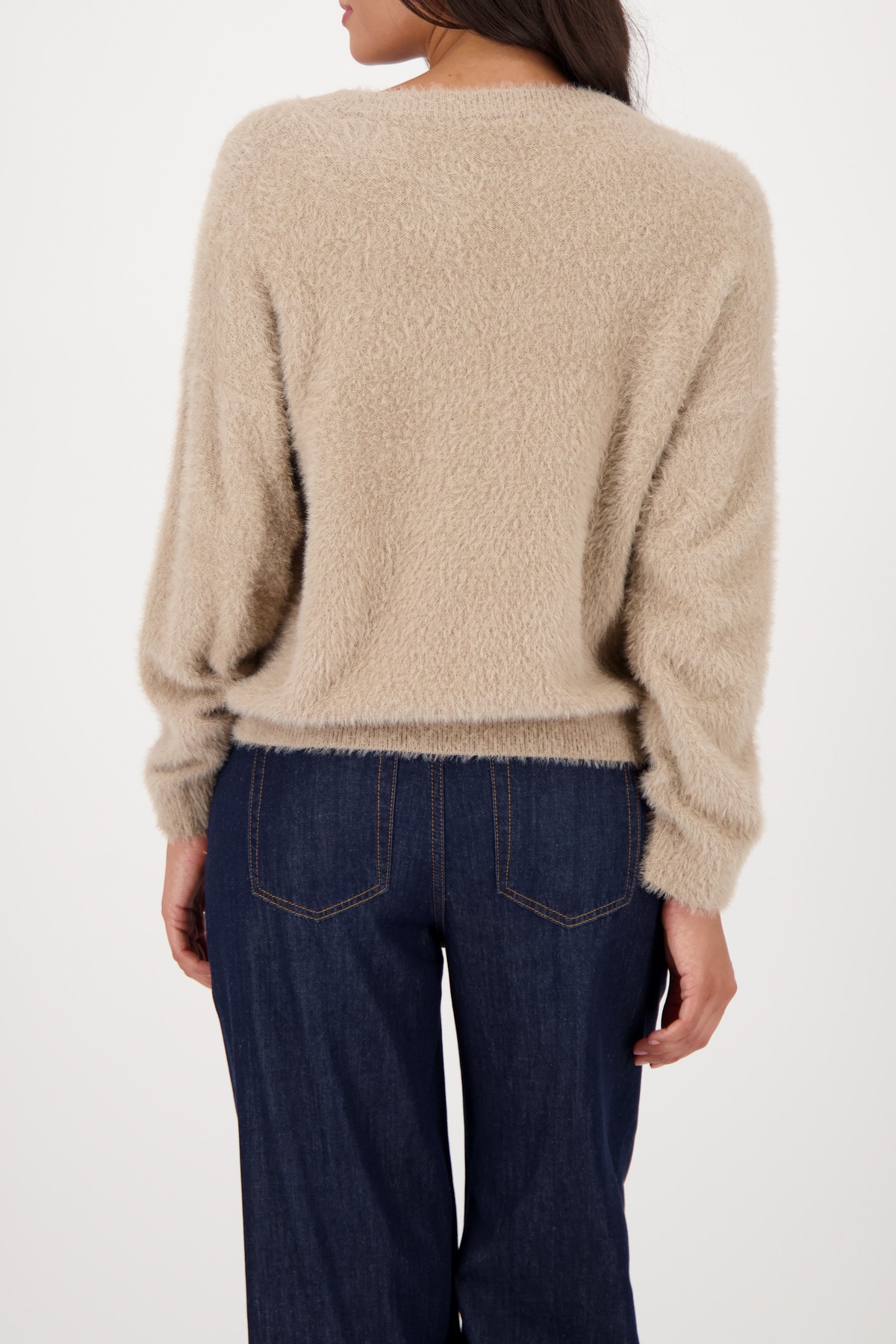 Monari Strickpullover »Pullover Plüsch«, Regular fit mit Rundhalsausschnitt