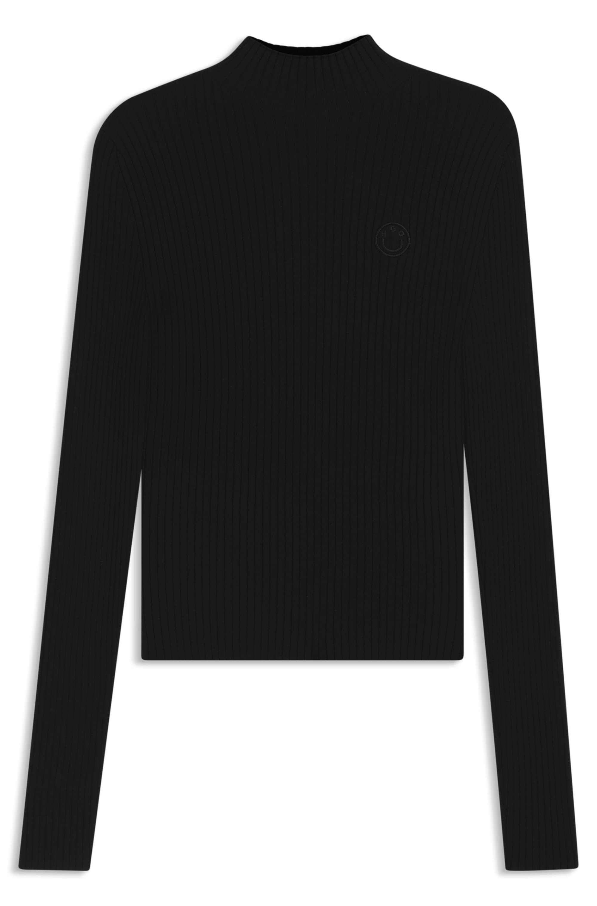 HUGO Blue Stehkragenpullover »Sarmie« mit Label-Stitching