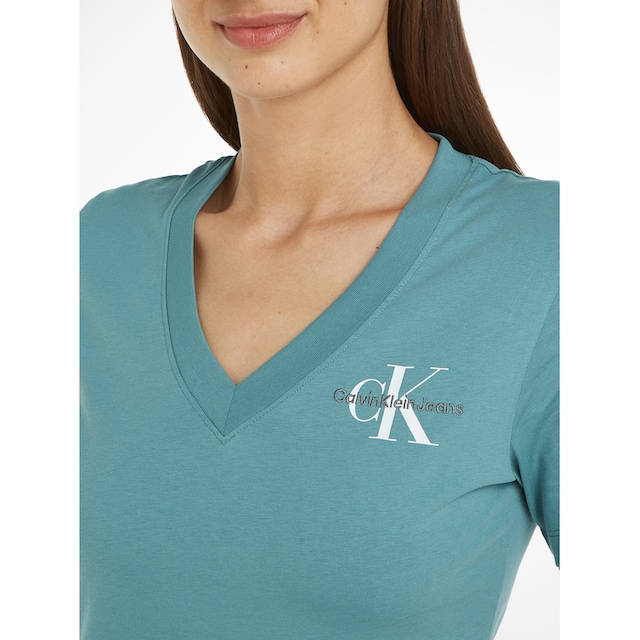Black Friday Calvin Klein Jeans V-Shirt »MONOLOGO SLIM V-NECK TEE«, mit  Logodruck | BAUR