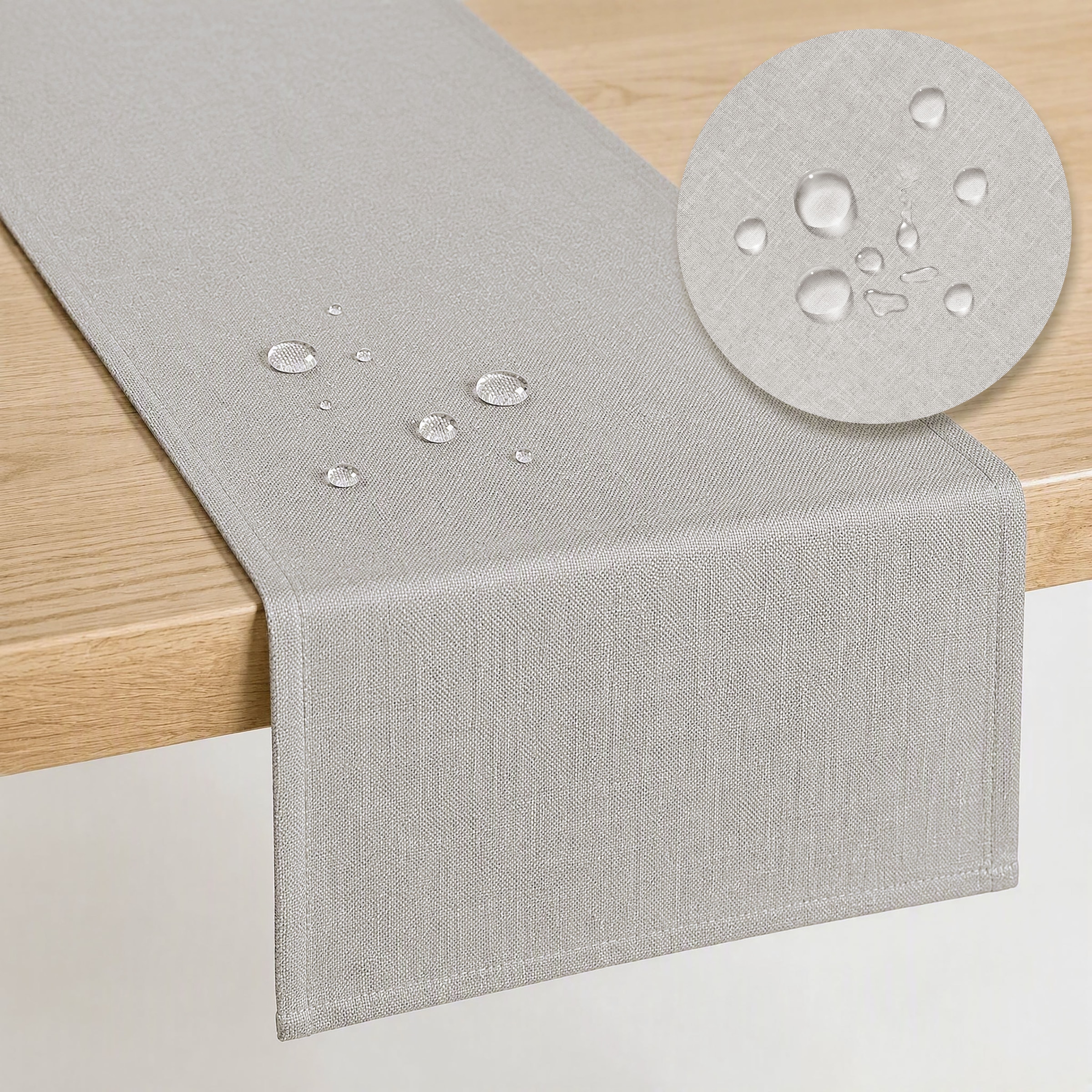 "Tischläufer OTTO HOME ""Josée wasserabweisend"", grau (beige), B:160cm L:40cm, Polyester, Tischdecken, uni, verschiedene Größen, Tischläufer, Deko