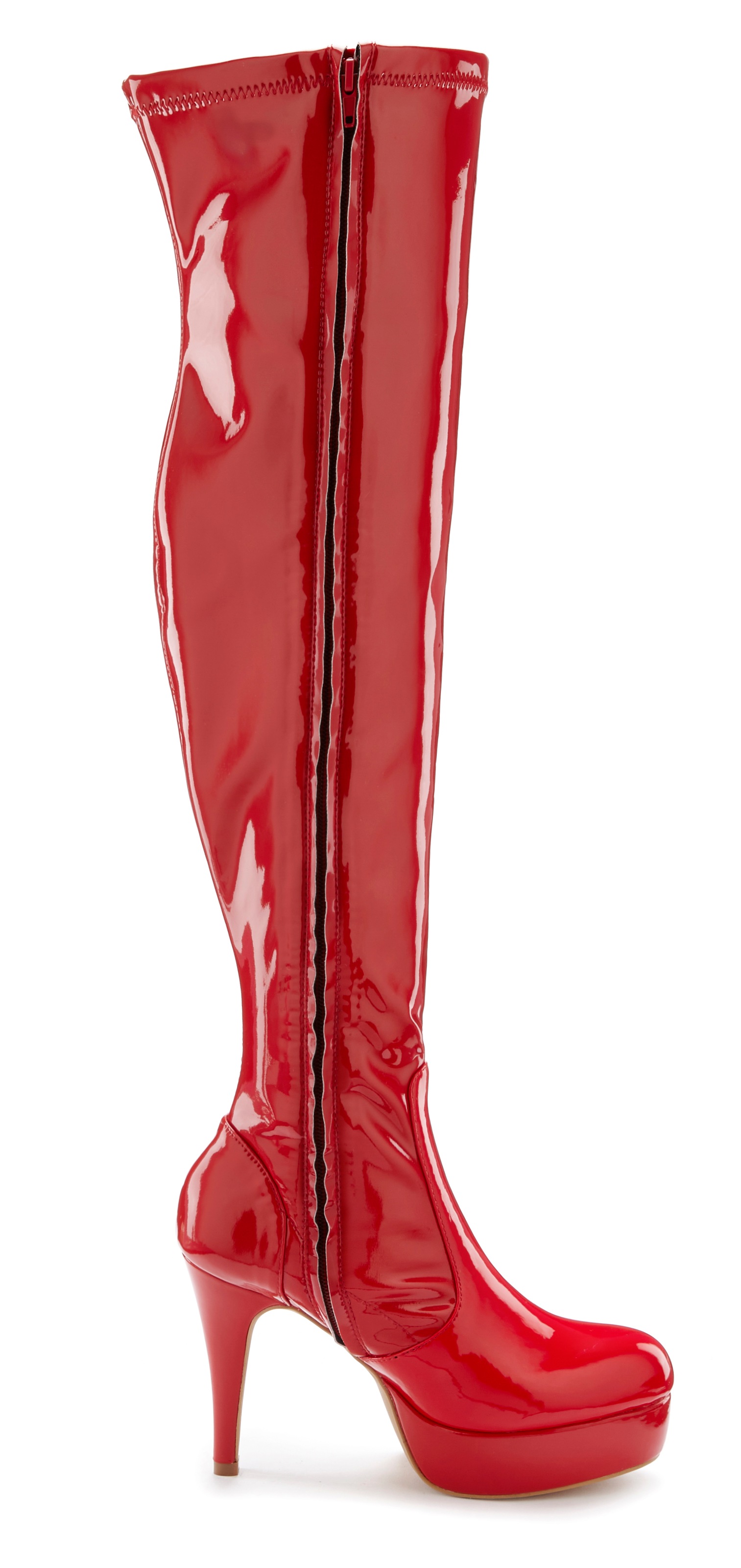 Thumbnail - LASCANA Belle Affaire Overkneestiefel "High-Heel-Stiefelette mit Plateau,", in erotischer Lack-Optik