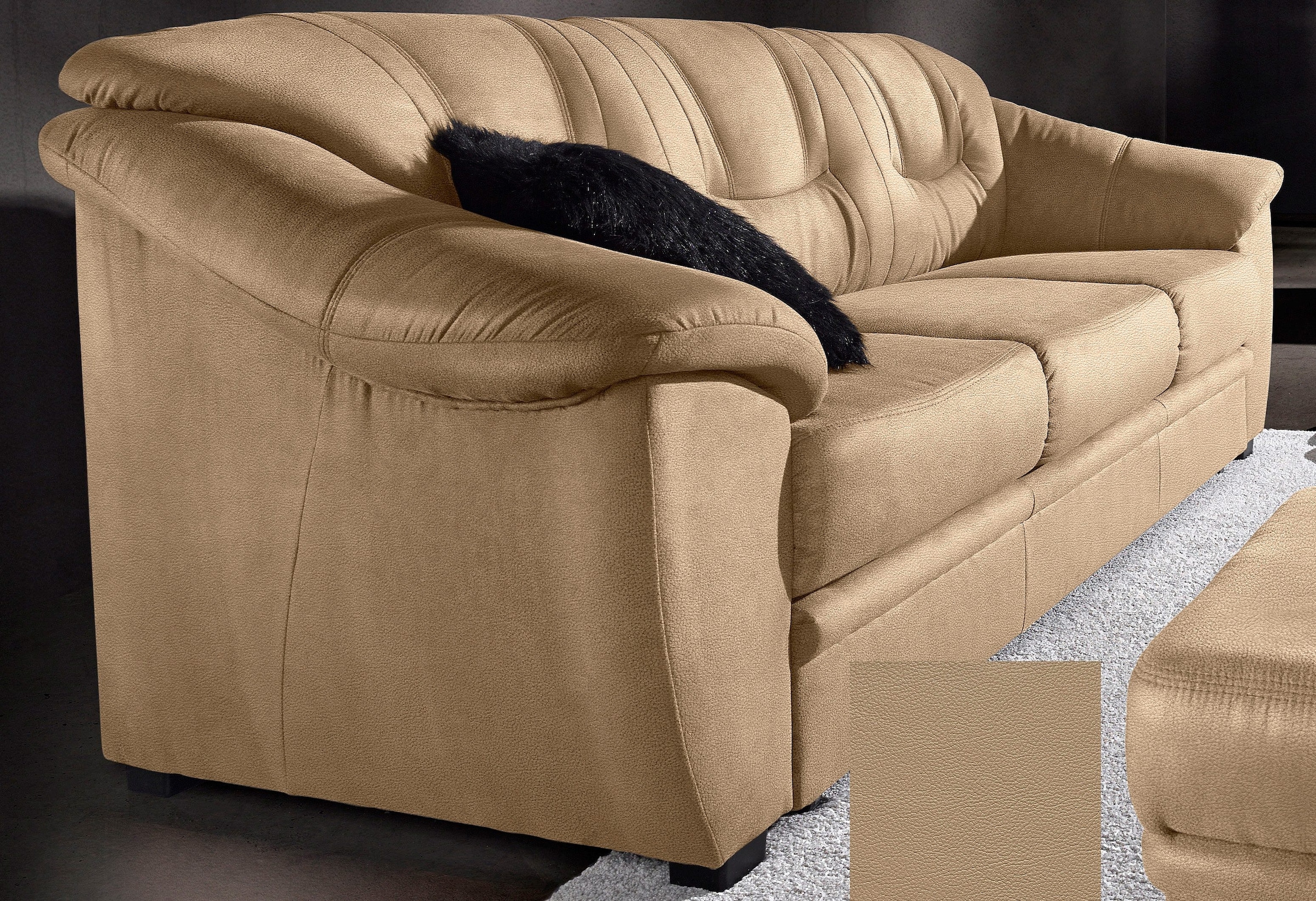 3-Sitzer SIT & MORE, B:198cm H:90cm T:90cm, braun, NaturLeder (in Sitz und Rücken, Korpus in passendem