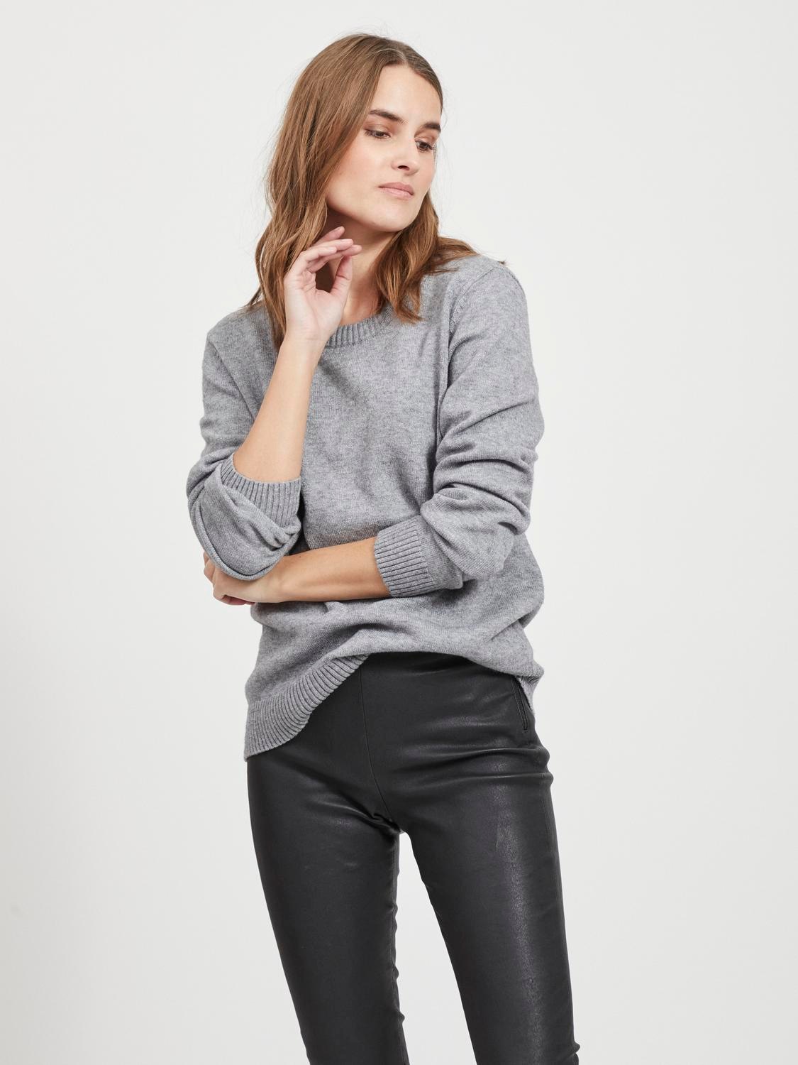 Vila Rundhalspullover "VIRIL O-NECK L/S KNIT TOP - NOOS" Viskosemischung, r günstig online kaufen