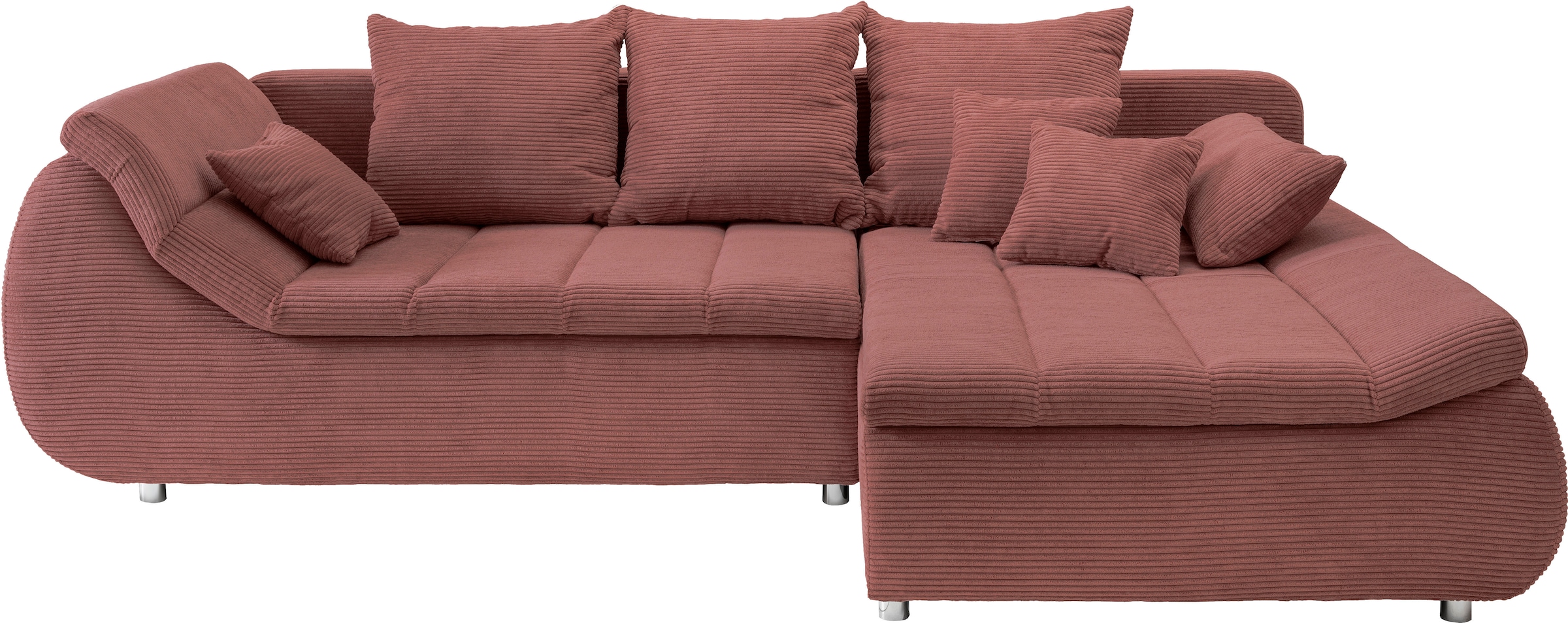 INOSIGN Ecksofa »Imola elegant und bequem, aktuelle Steppung im Sitz, L-Form«, wahlweise mit Bettfunktion
