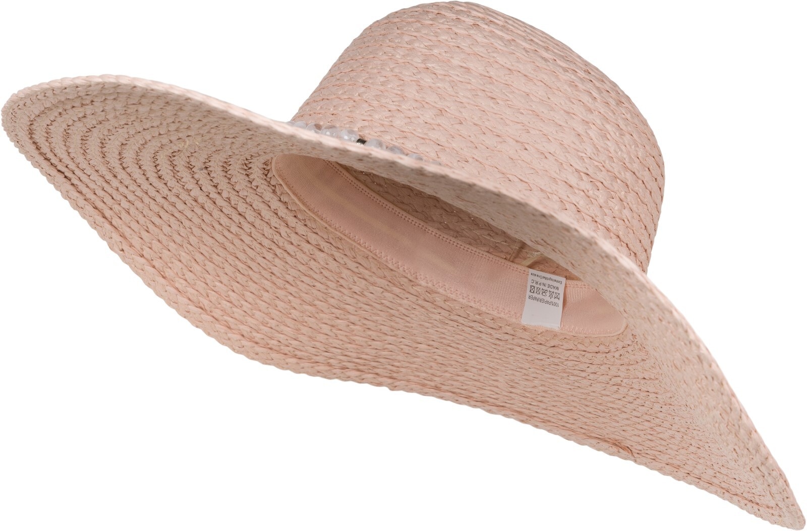styleBREAKER Sonnenhut "Papierstroh Sonnenhut Perlen Hutband" 1 Stk.