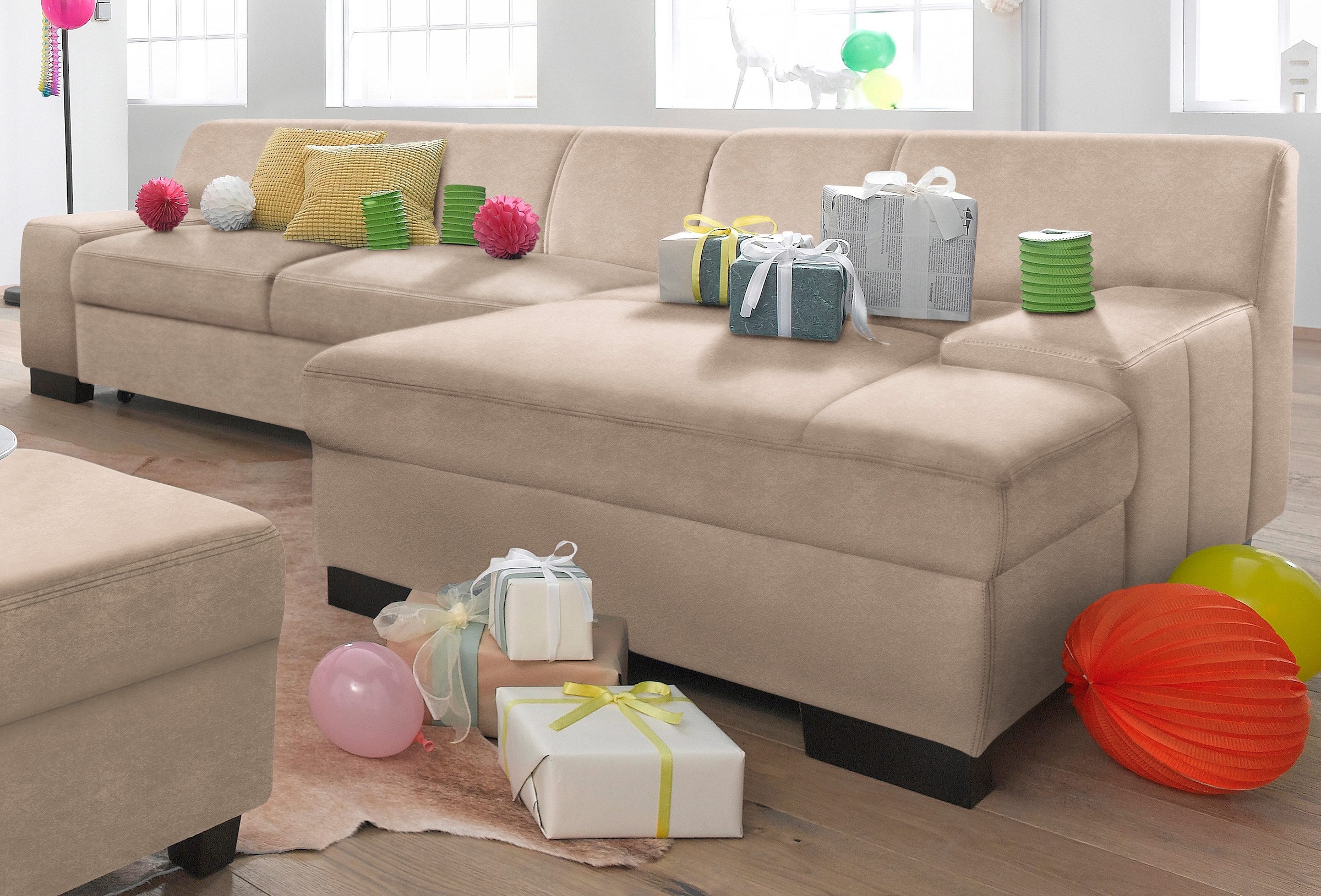 DOMO collection Ecksofa »Norma L-Form«, wahlweise mit Bettfunktion