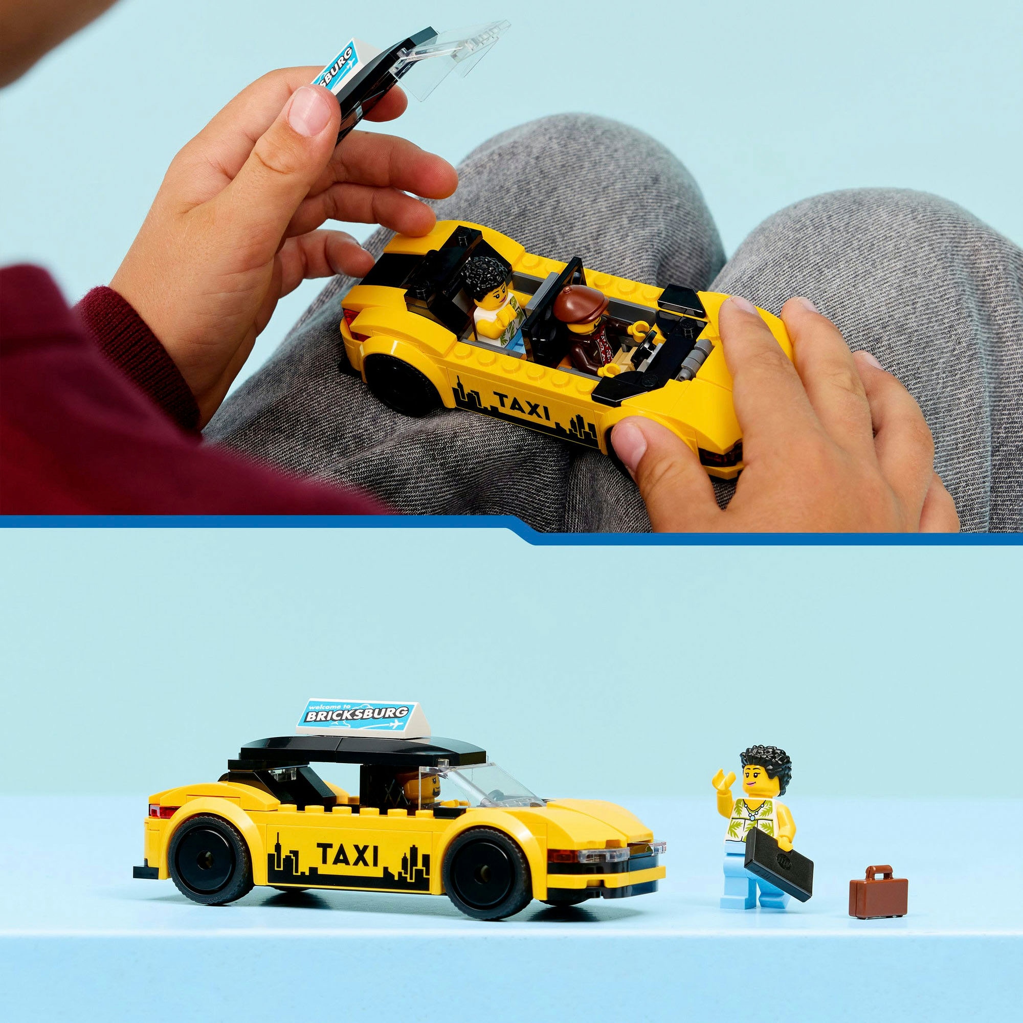 LEGO® Konstruktionsspielsteine »Gelbes Taxi (60487), LEGO City« Made in Europe