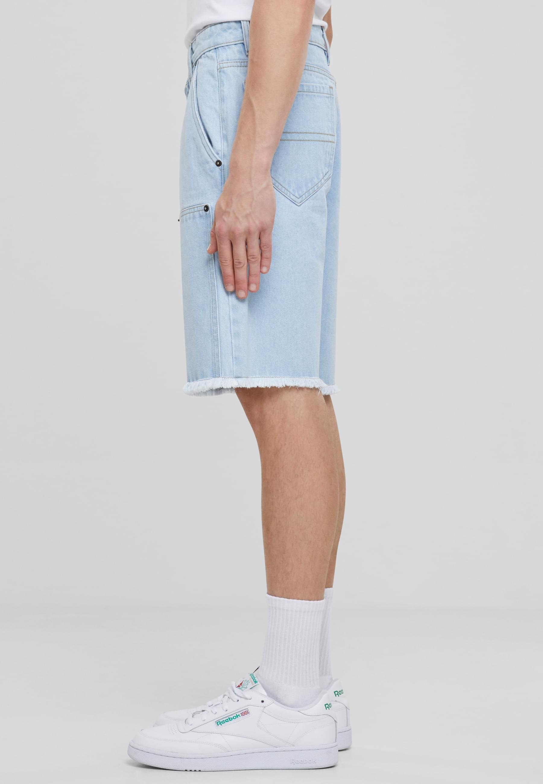 URBAN CLASSICS Shorts »Urban Classics Open Edge Two Knee Denim Shorts«, (1 tlg.)