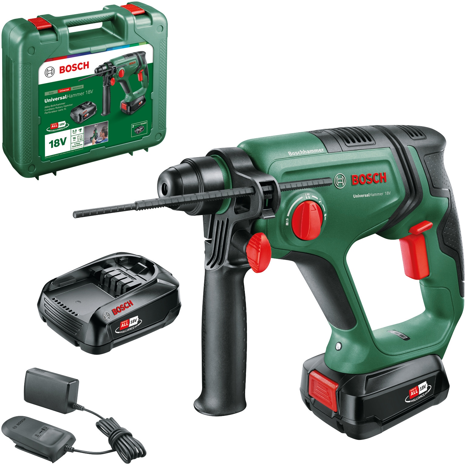 Bosch Home & Garden Akku-Bohrhammer "UniversalHammer", mit Akku 18V/2,5Ah und Ladegerät AL 1