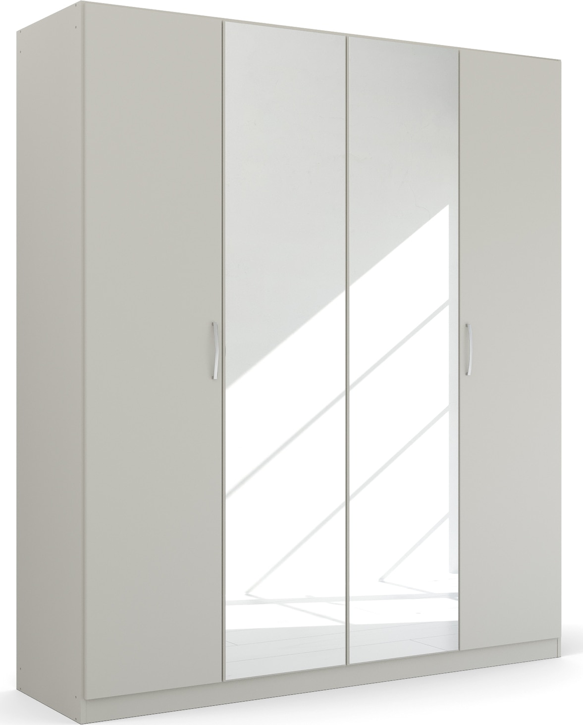 rauch Drehtürenschrank "Kleiderschrank Schrank Garderobe Ankleide PURE BY QUADRA SPIN" Breiten: 181/226/271 cm, Höhe 210 cm, in puristischem Design mit Griffen in Alufarben MADE IN GERMANY