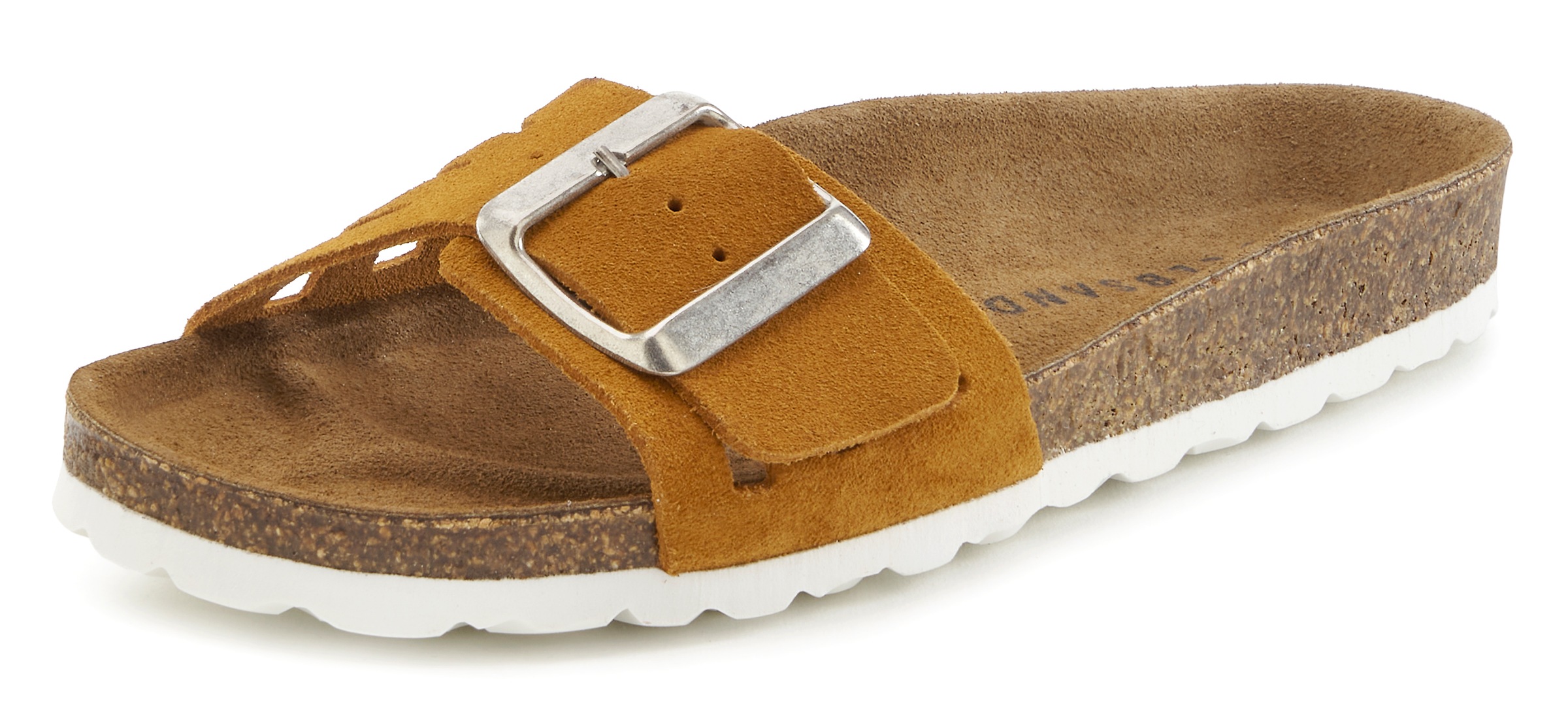 Elbsand Pantolette, Mule, Sandale, offener Schuh, hochwertiges Leder, weiches Korkfußbett