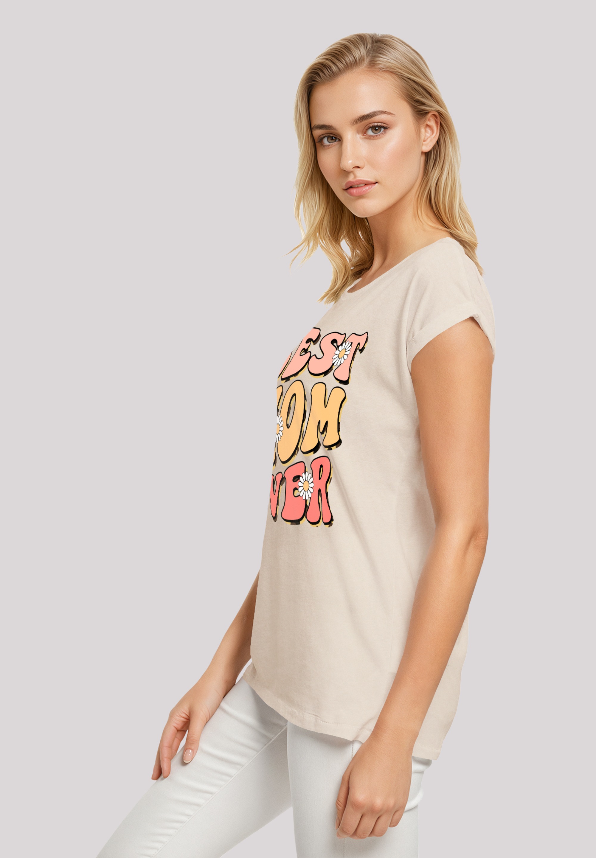 F4NT4STIC T-Shirt »Muttertag best mom ever Retro Blumenmuster«, Premium Qualität