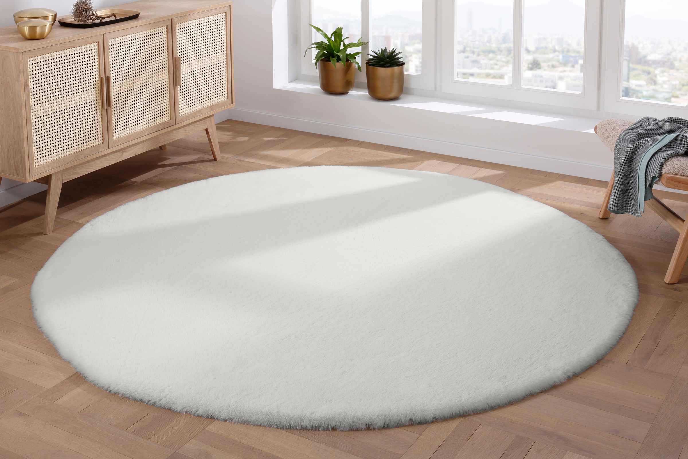 OTTO home Fellteppich "Rabbit, Kunstfell, Kaninchenfell-Haptik, Microfaser, günstig online kaufen