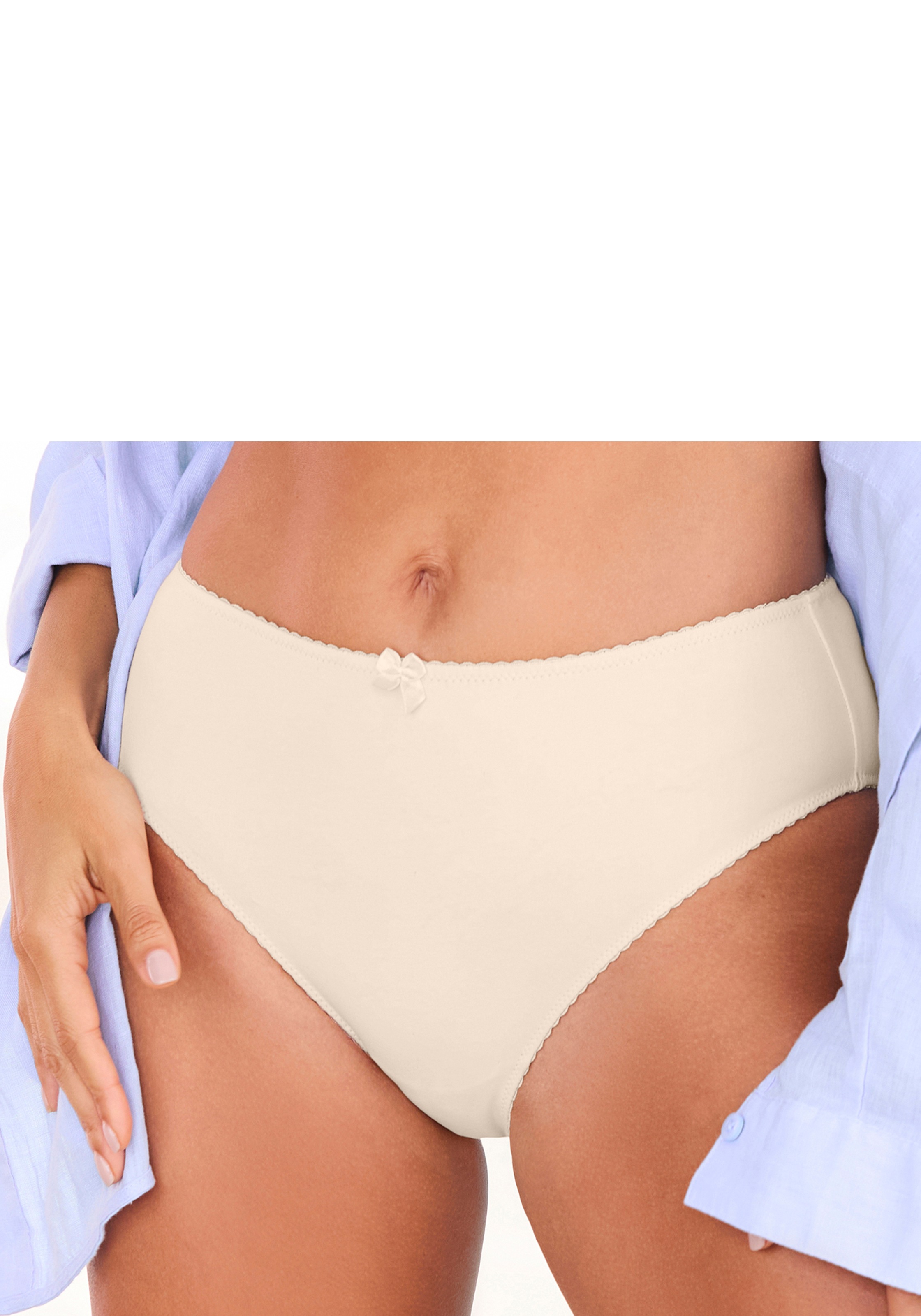 Nuance by Lascana Slip hoch geschnittener Slip, aus Baumwolle, als Wäsche-Set kombinierbar