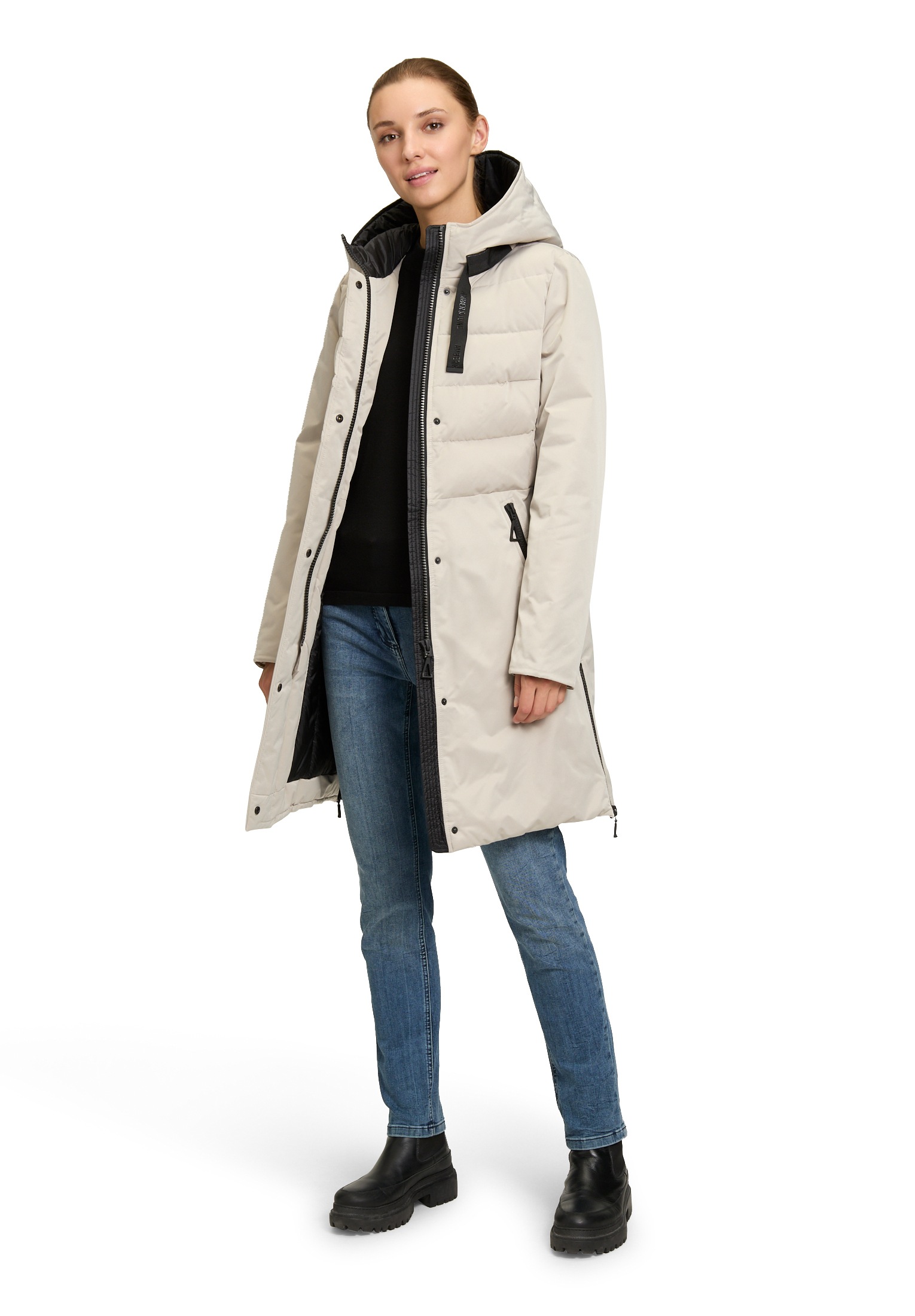 Amber & June Winterjacke »Amber & June Winterjacke Kunstdaune«, mit Kapuze