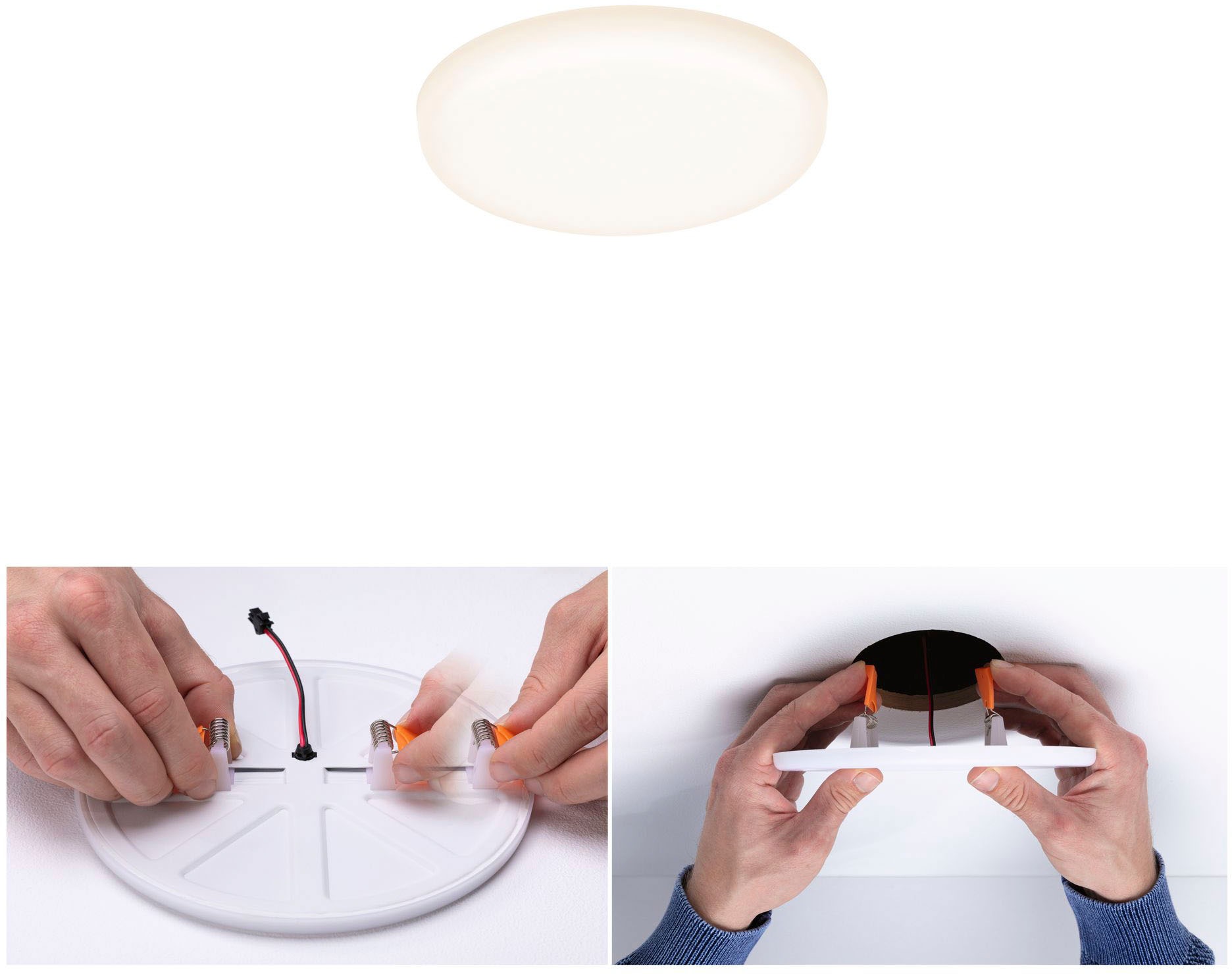 Paulmann LED Einbauleuchte »LED Einbaupanel Veluna VariFit IP44 rund, 3.000K Satin« 1 Stk. Warmweiß LED Einbaupanel Veluna VariFit IP44 rund, 3.000K Satin