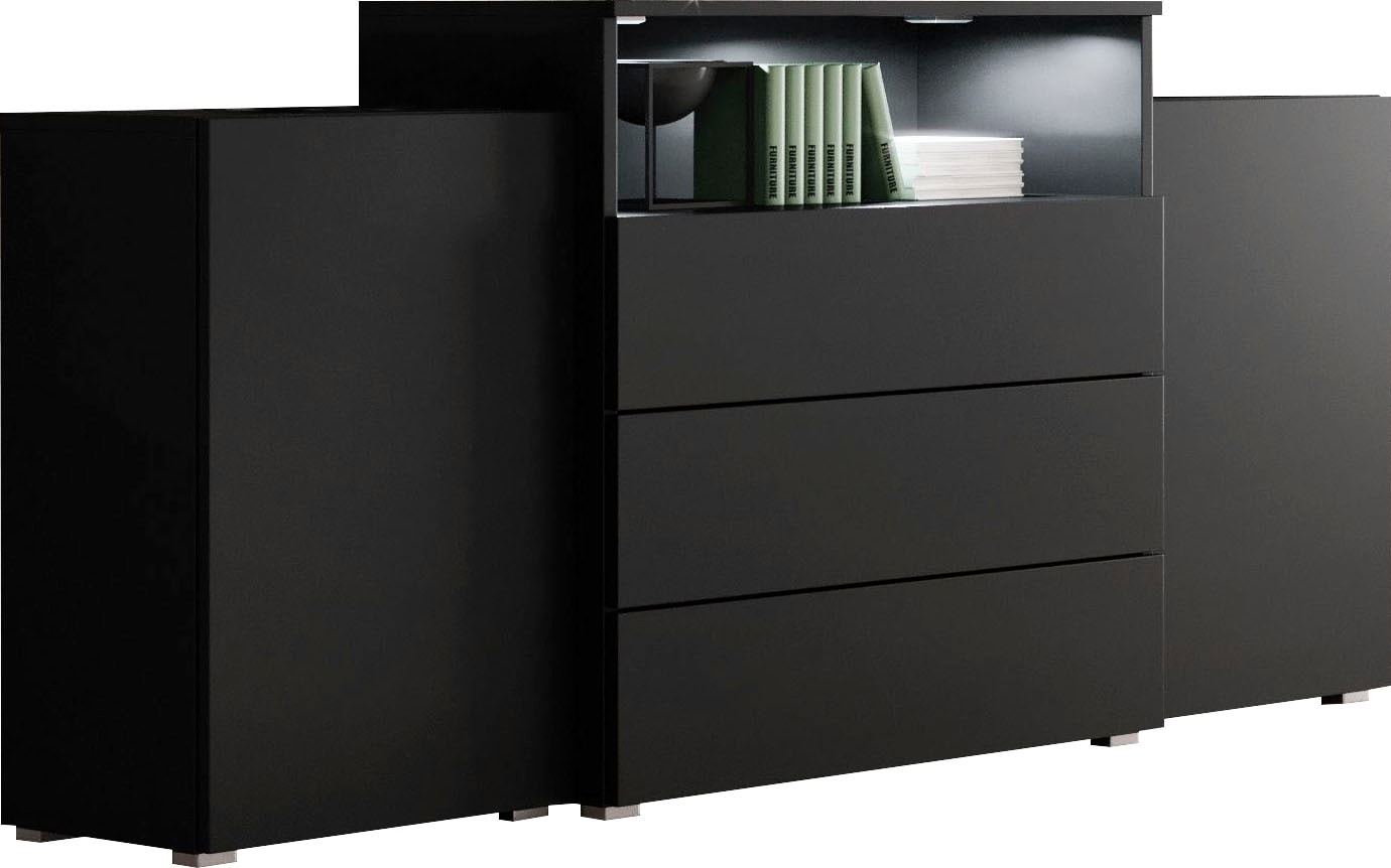 INOSIGN Sideboard "URBAN III", Moderne Kommode mit 3 Schubladen und 4 Fächern, Breite 150 cm