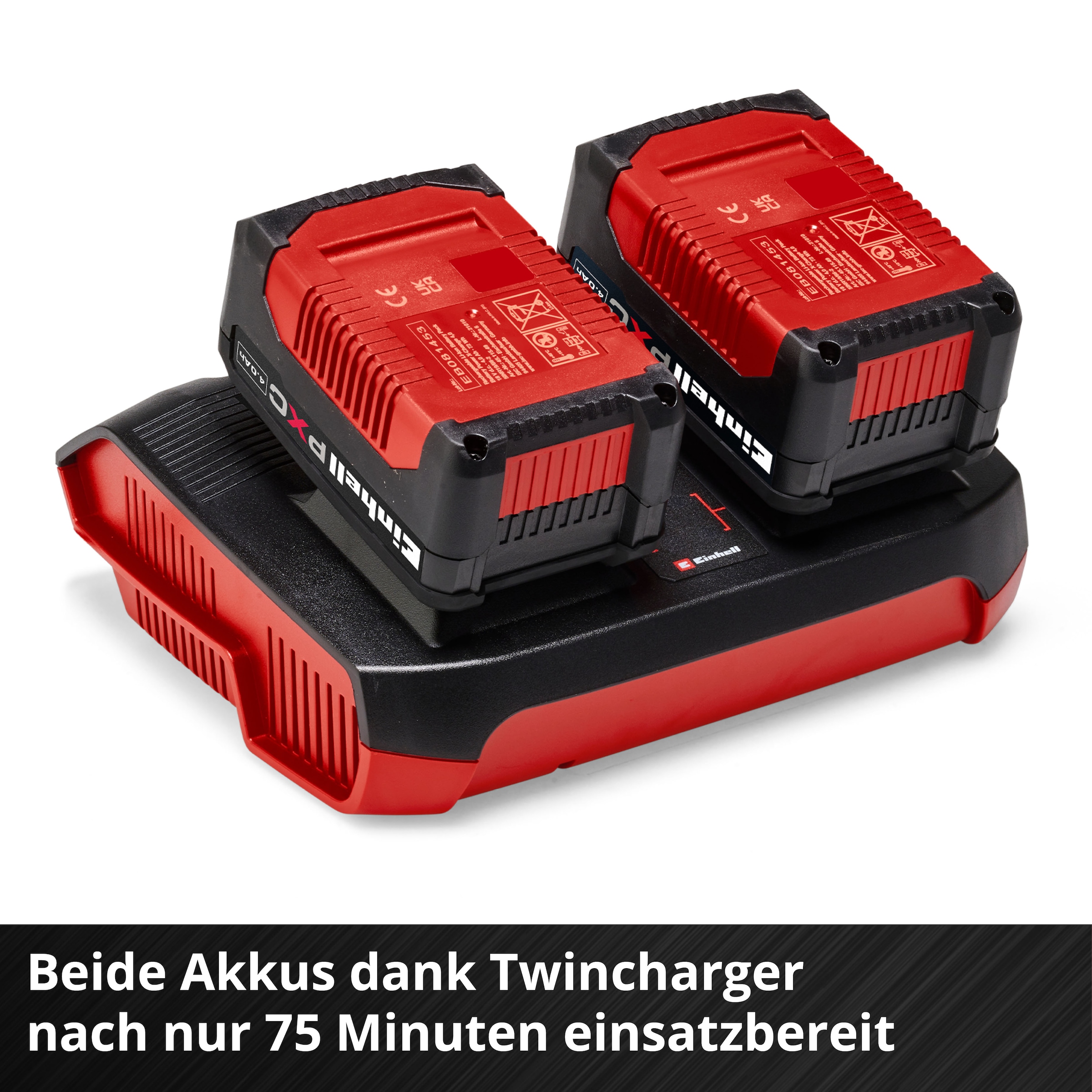 Einhell Akku Starter-Set »2x 4,0Ah & Twincharger Kit« 18 V, 4 Ah, inkl. Ladegerät