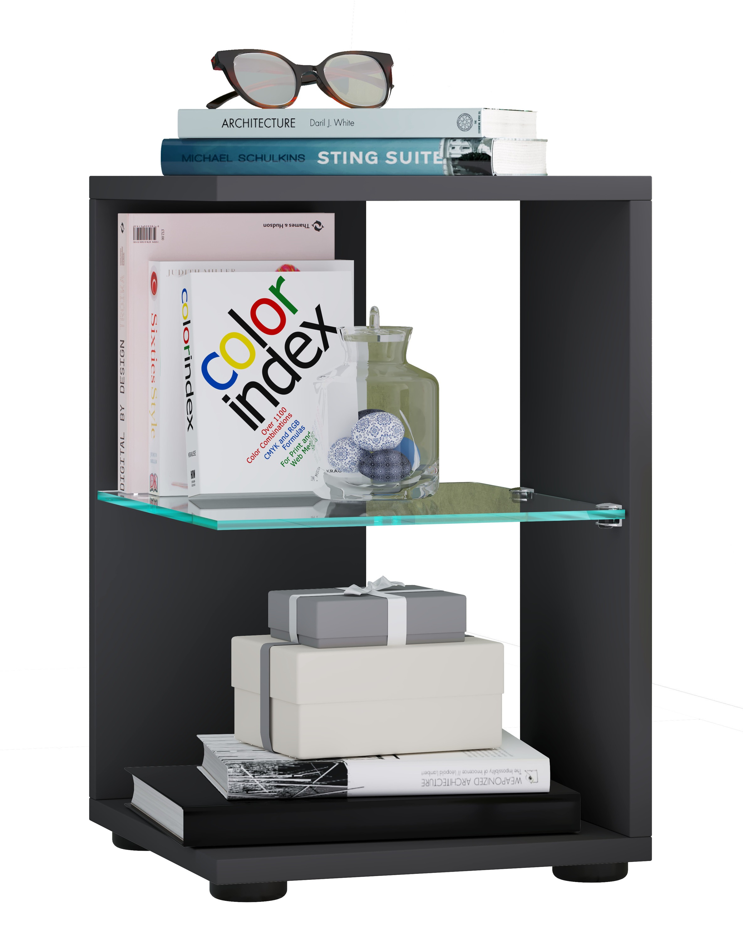 Couchtisch VCM, B:30cm T:30cmanthrazit, Wohnzimmer, Tische, "Holz Beistelltisch Couchtisch Sofatisch Elani"