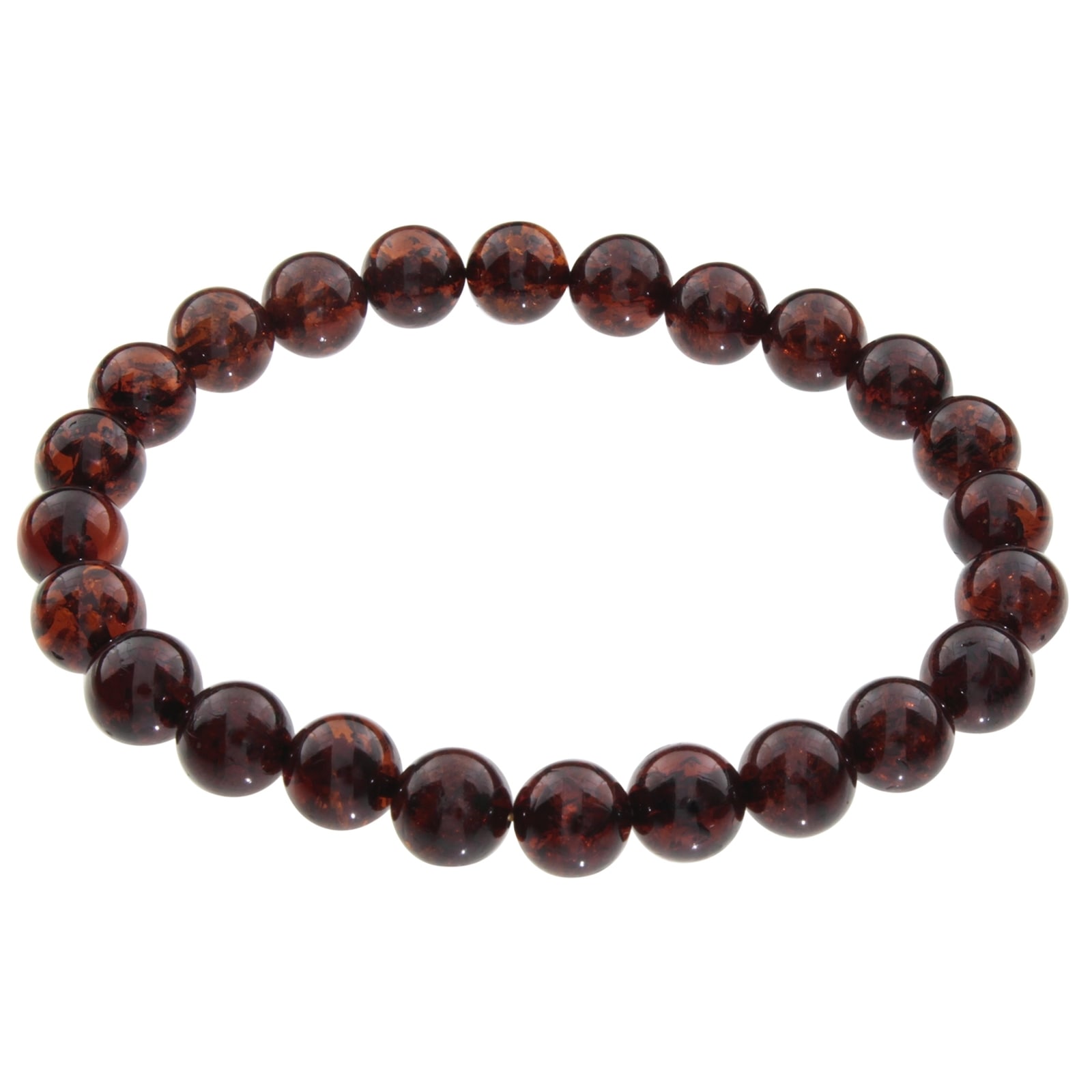 Armband OSTSEE-SCHMUCK "Ostsee-Schmuck Armband Kugel 8 mm, 19 cm", braun, Armbänder, Damen, 19cm, Bernstein, Armband