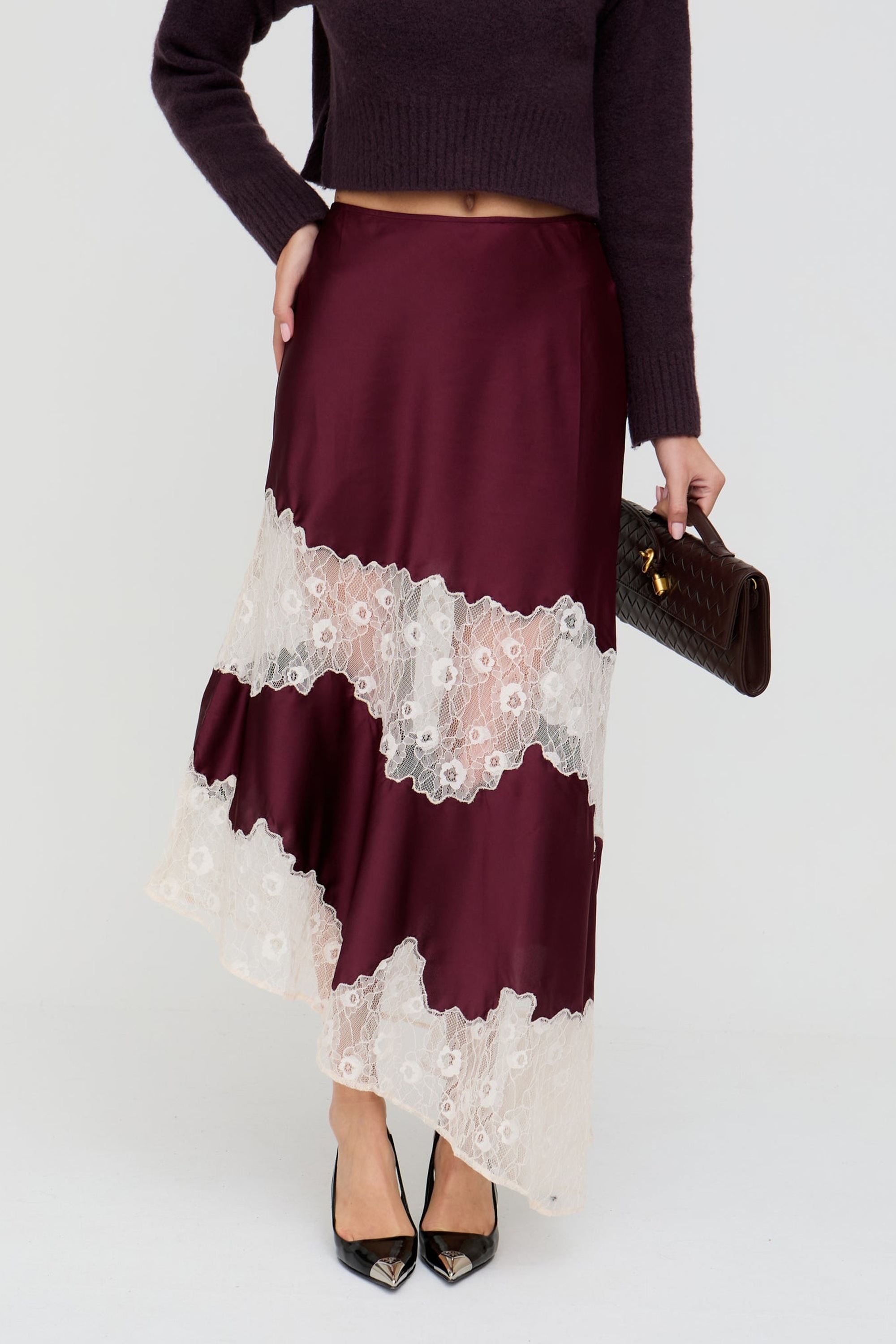 Lily and Lionel Midirock "Elenor Lace Insert Midi Skirt Damen" günstig online kaufen