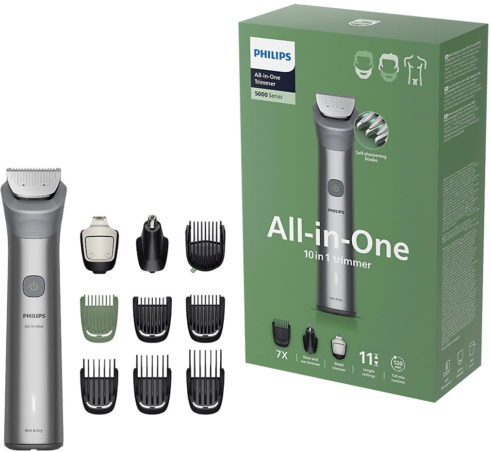 Philips Multifunktionstrimmer "Series 5000 MG5921/15" 10 Aufsätze 10-in-1-Trimmer für Gesicht, Körper und Kopfhaare Image