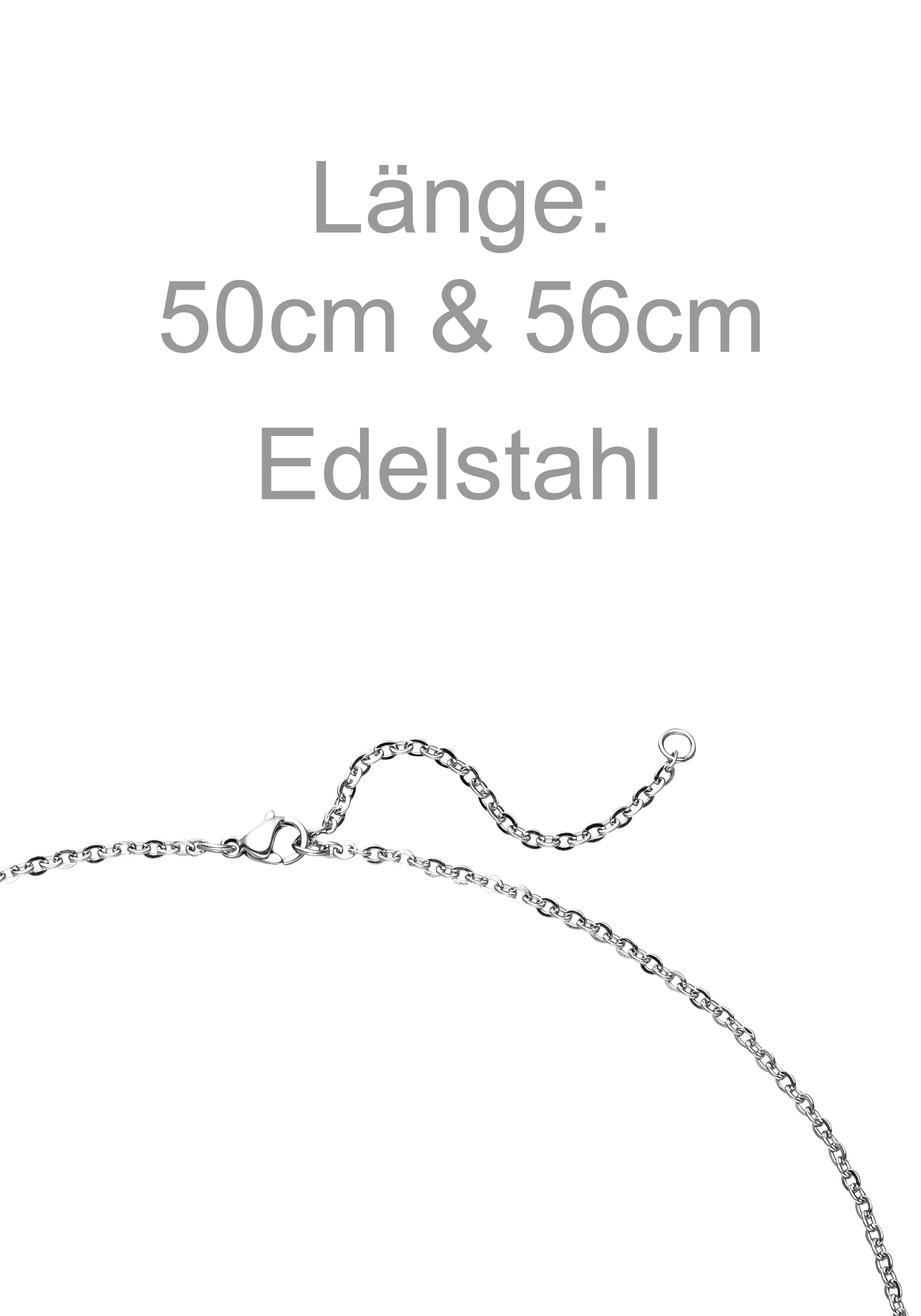 JOBO Kette mit Anhänger »Kreuz« aus Edelstahl mit Zirkonia 56 cm