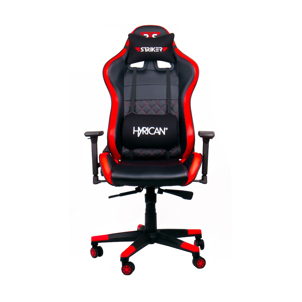 Hyrican Gaming-Stuhl »Striker "Code Red XL" ergonomischer Gamingstuhl, Schreibtischstuhl«, (Set), Kunstleder-Stoff