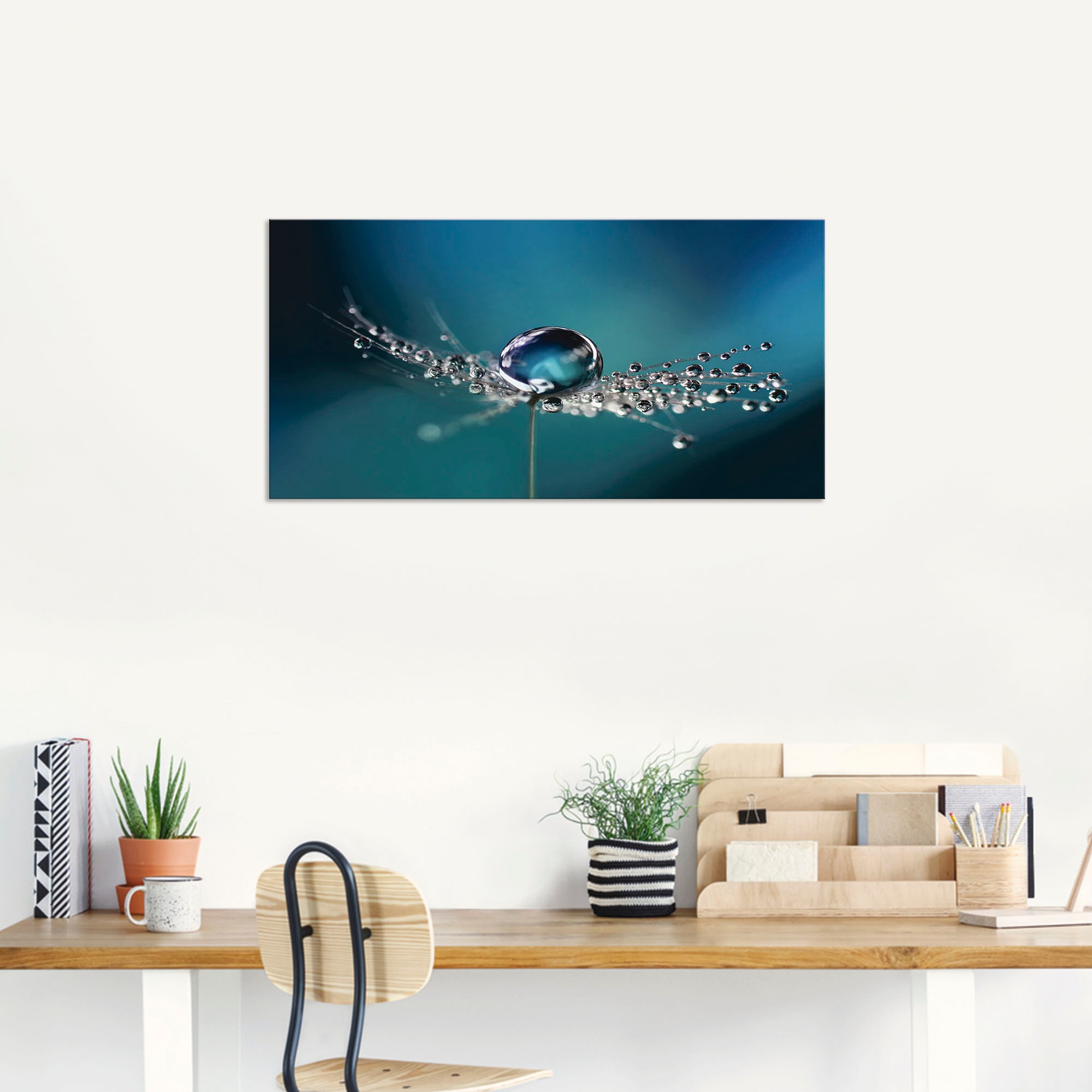 Artland Wandbild »Pusteblume Tautropfen blau«, Blumenbilder, (1 St.), als Alubild, Outdoorbild, Leinwandbild in verschied. Größen