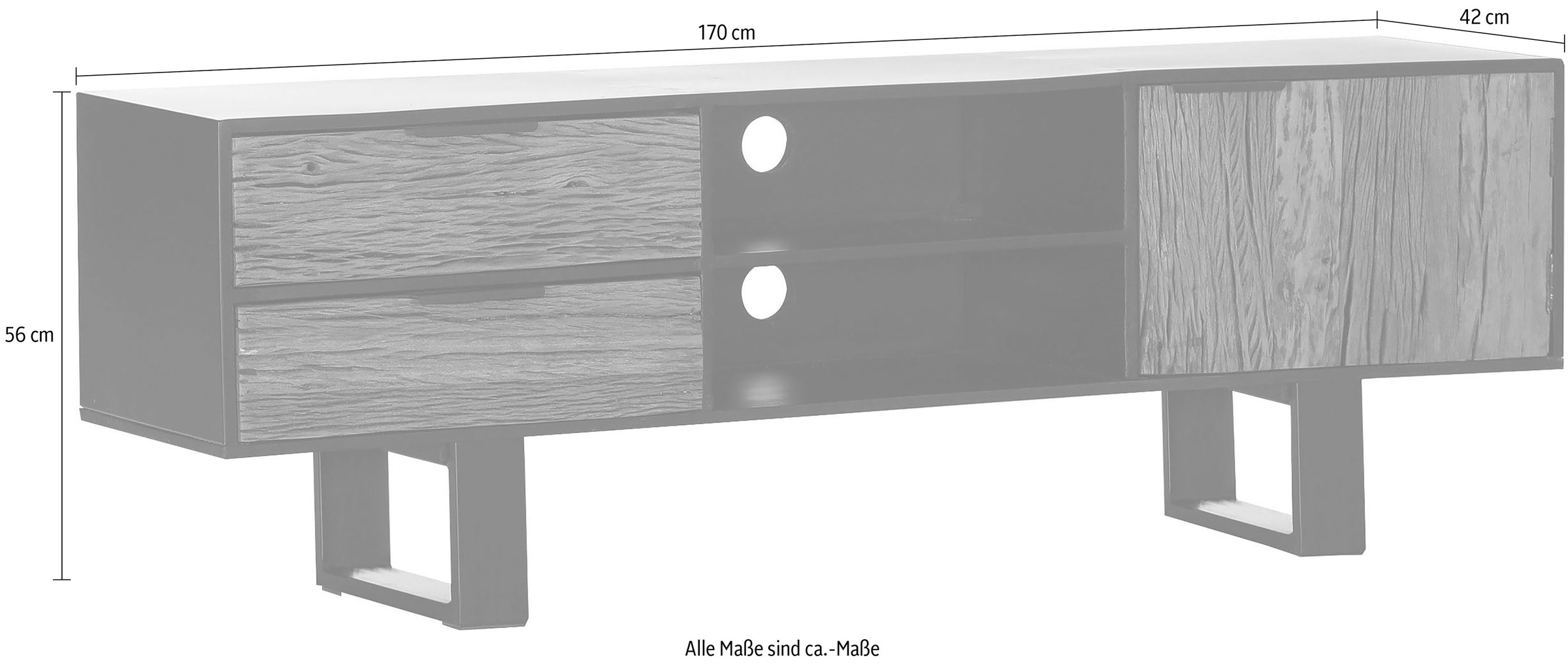 Gutmann Factory Lowboard "Magic", Kommode aus recyceltem Altholz, TV-Board günstig online kaufen