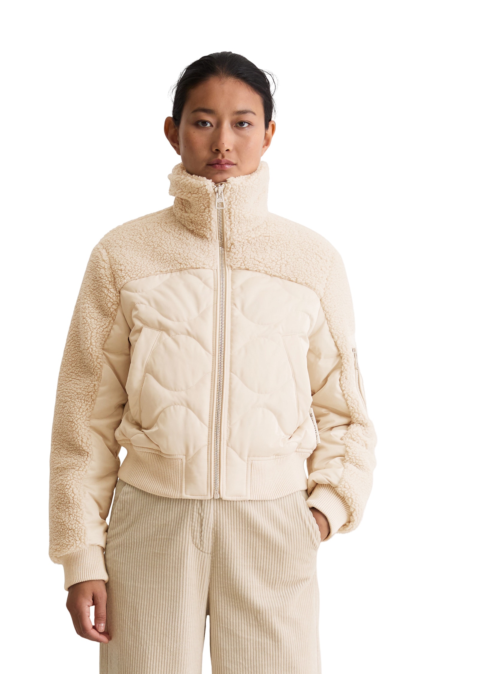 Marc OPolo Outdoorjacke "mit lässigen Teddyplüsch-Details"