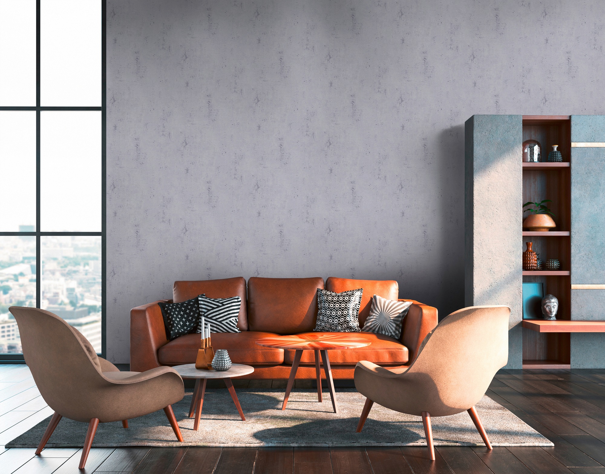 living walls Vliestapete »Metropolitan Stories, Ava New York«, Strukturmuster-gemustert-Motiv, Unitapete Tapete Betonoptik Tapeten Wohnzimmer Schlafzimmer Küche Flur