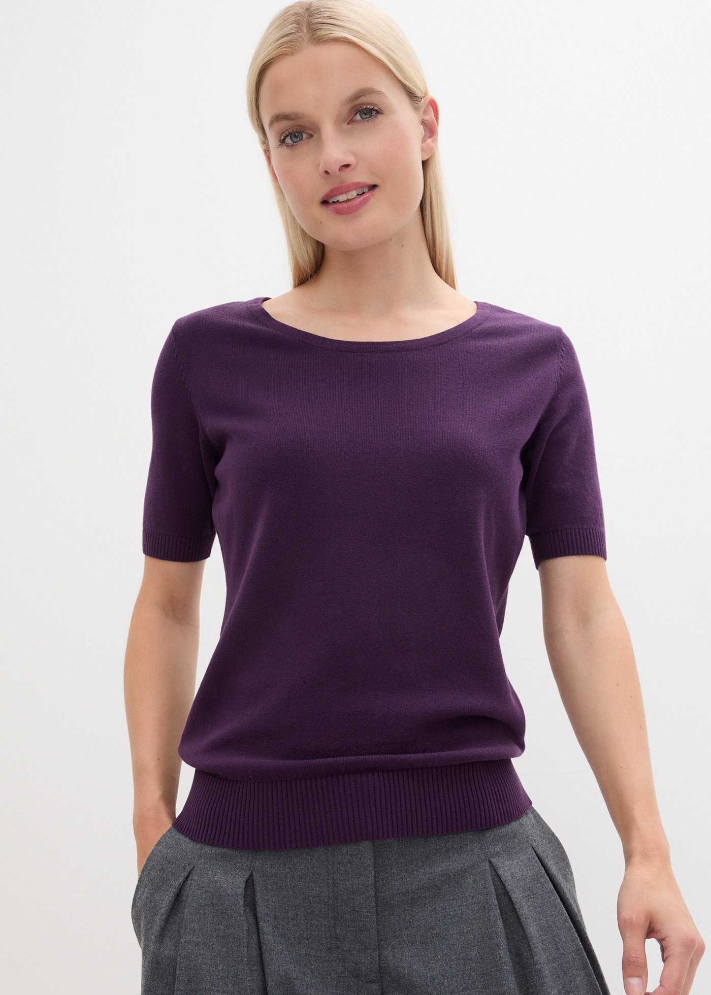 bonprix Strickpullover "Kurzarm Pullover" Kurzarm Pullover günstig online kaufen