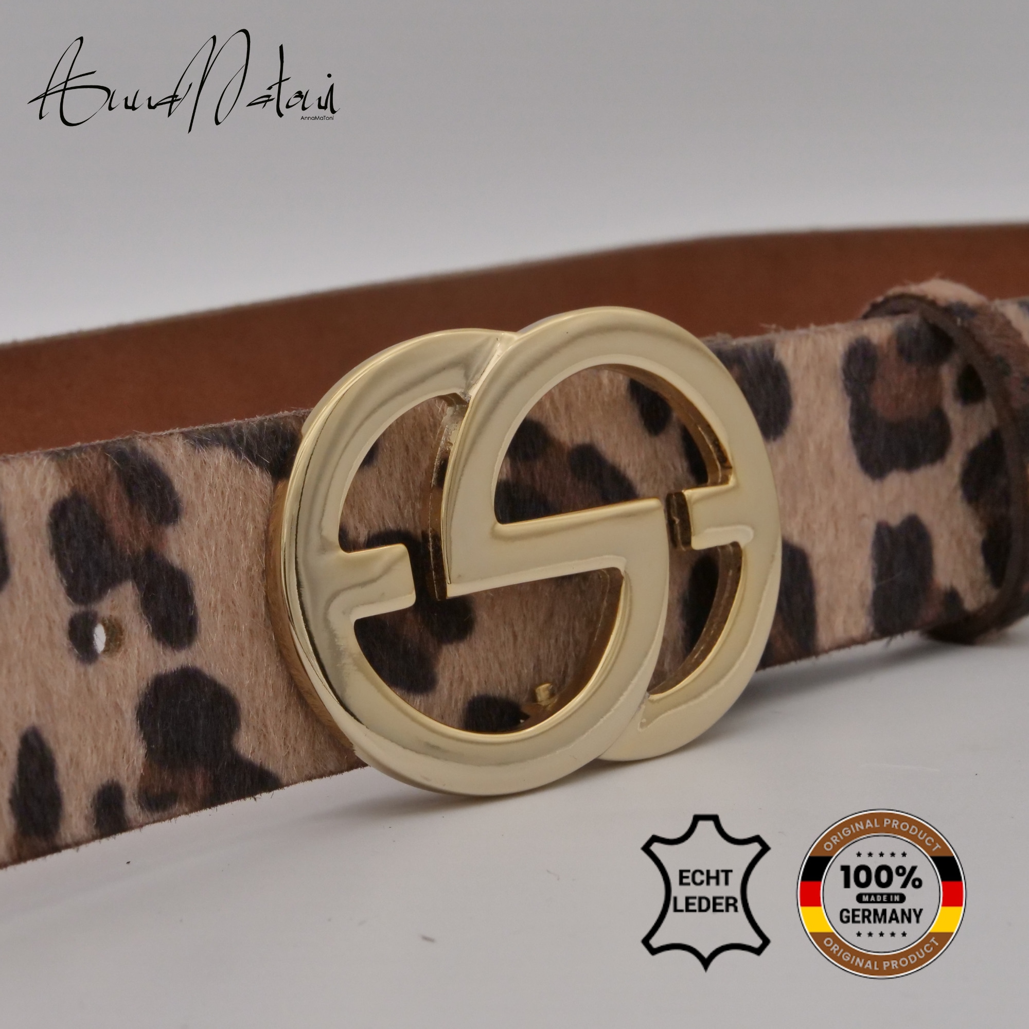AnnaMatoni Ledergürtel »AnnaMatoni Damen Ledergürtel in hochwertigem Kunstfell in Leo«