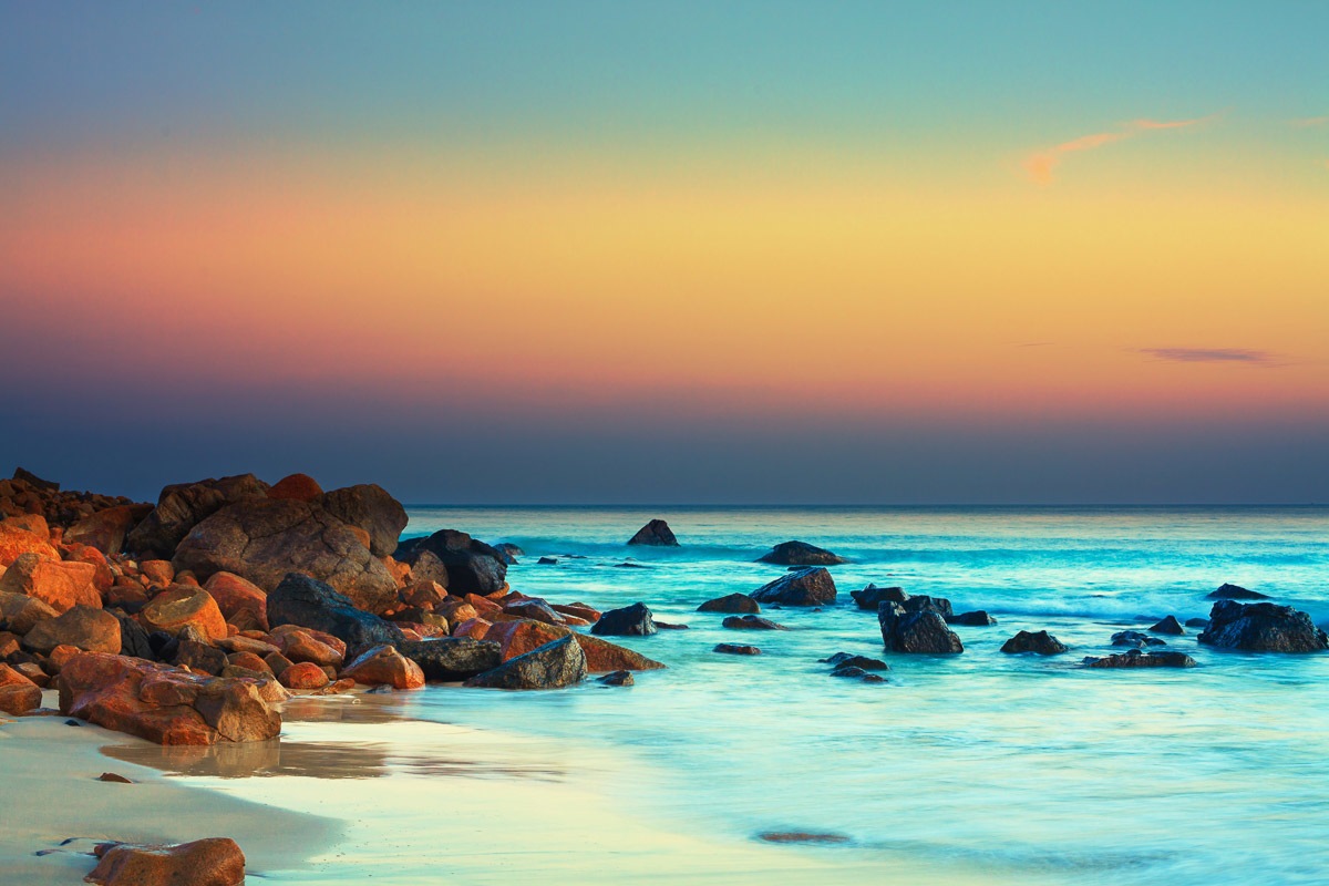 Papermoon Fototapete »Sonnenuntergang über dem Meer«