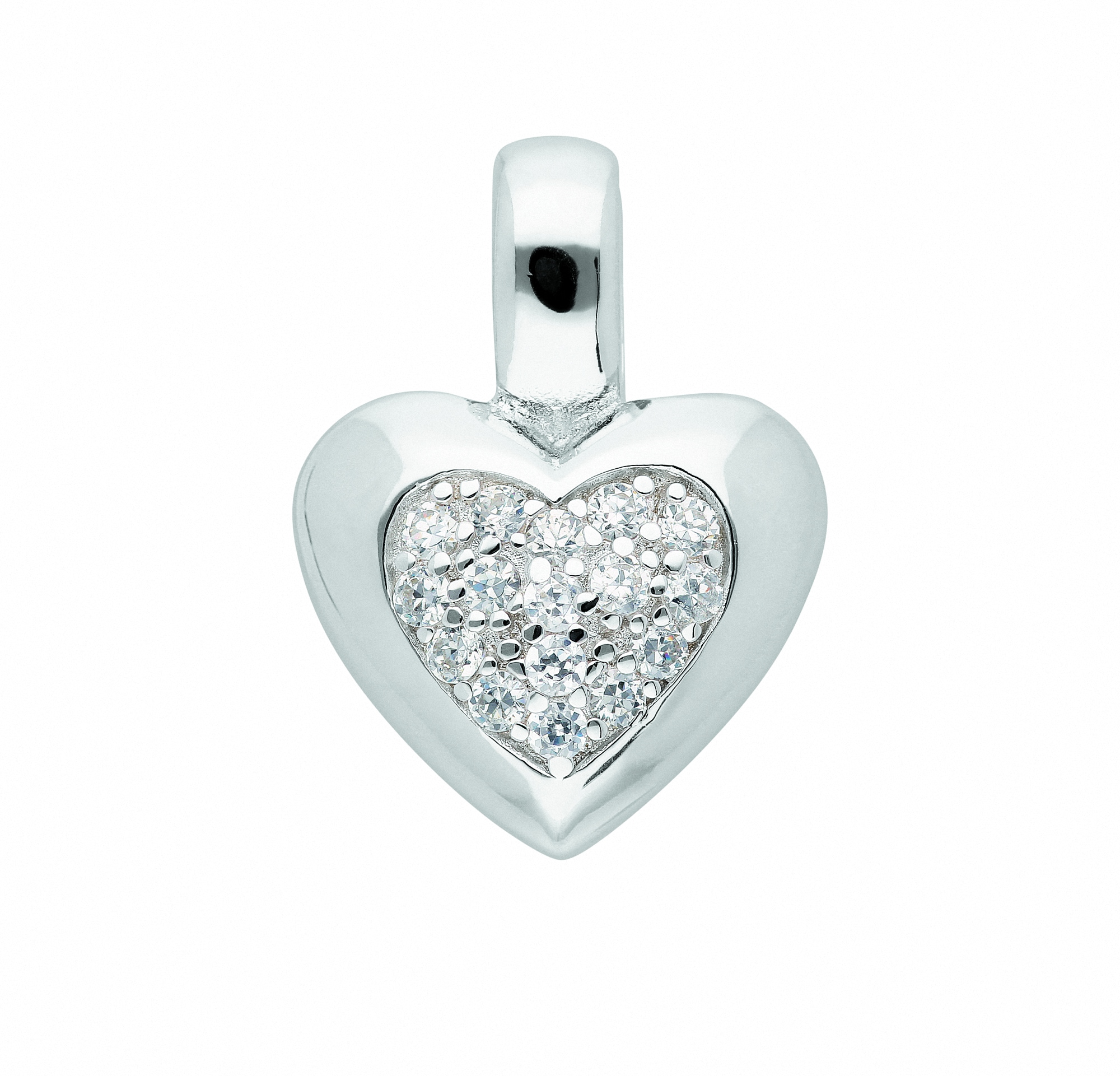 Adelia´s Kettenanhänger »Damen Silberschmuck 925 Silber Anhänger Herz mit Zirkonia«, 925 Sterling Silber Silberschmuck für Damen