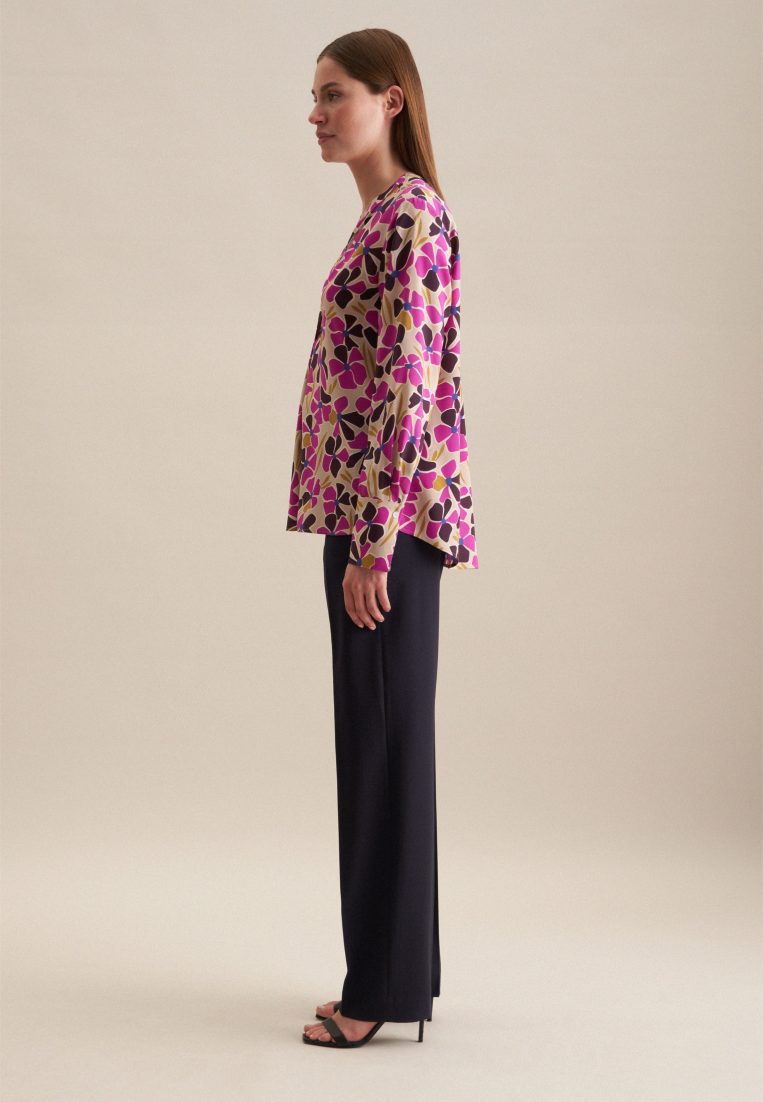 seidensticker Klassische Bluse »Schwarze Rose«, Tunika Druck