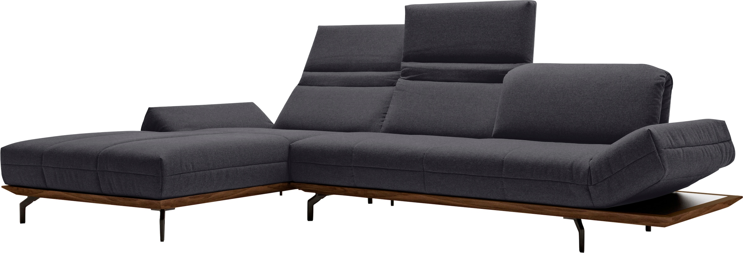 Creation BY ROLF BENZ Ecksofa »CR.420, Designecksofa, L-Form«, in 2 Qualitäten, Holzrahmen in Eiche Natur oder Nußbaum, Breite 293 cm