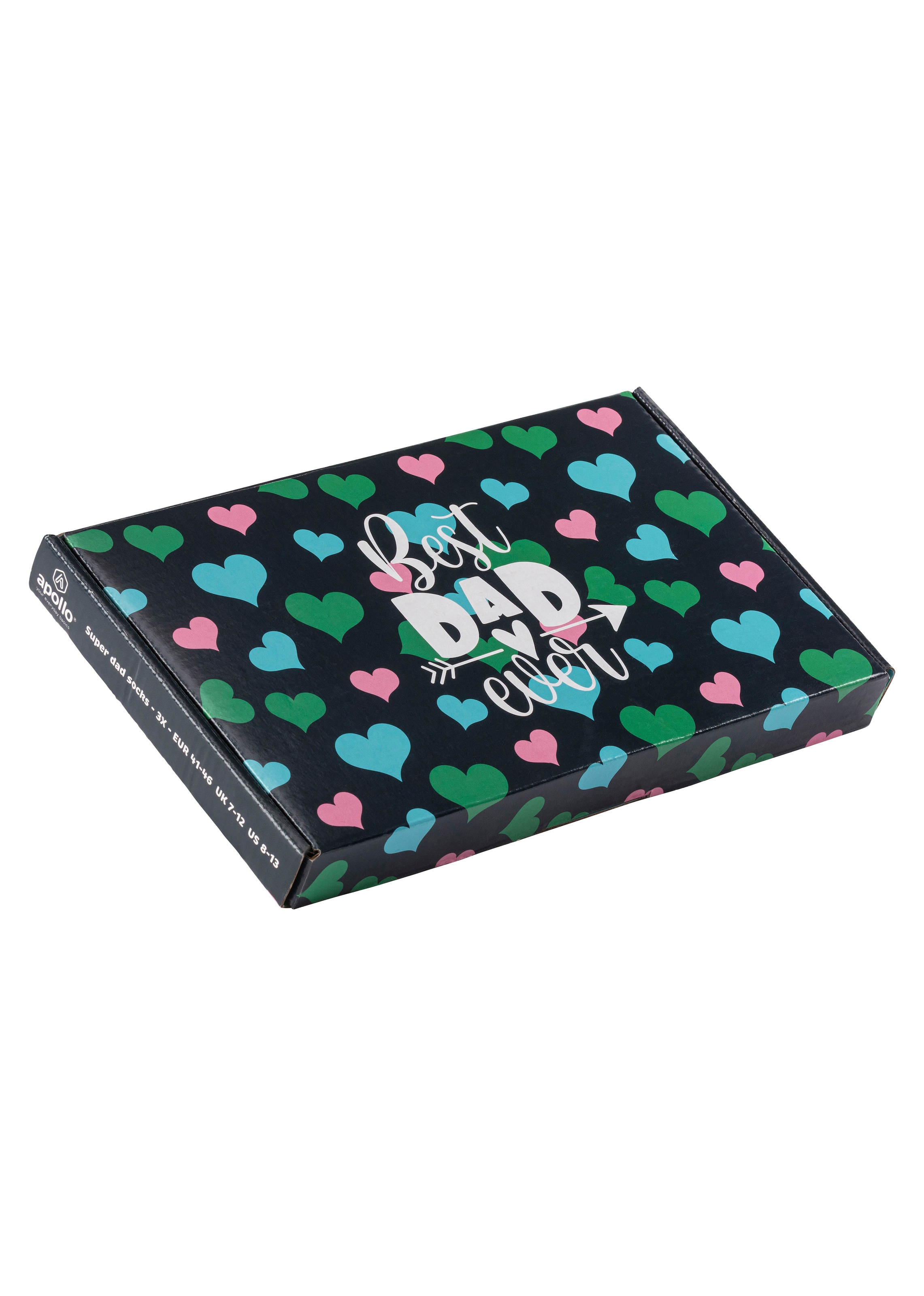 Apollo Socken »Geschenkbox Super-Dad oder Best Dad«, (3er Pack), verschiedenfarbige Designs, perfekt zum Vatertag oder Geburtstag