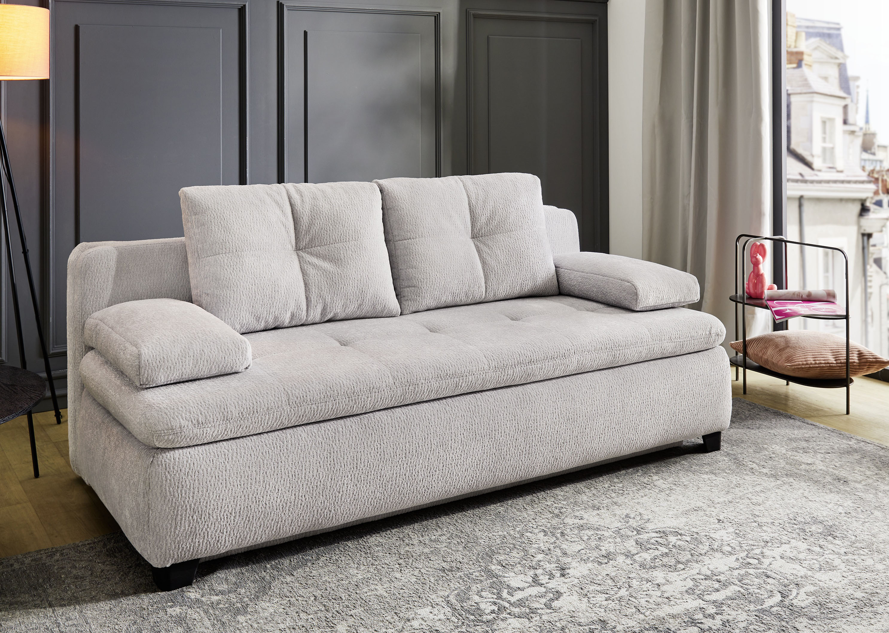 Jockenhöfer Gruppe Schlafsofa "Balu, B: 201 cm, Liegefl. 151x201 cm, Dauerschläfer" mit Schlaffunktion, Bettkasten & einfachen Hub-Schwenkbeschlag