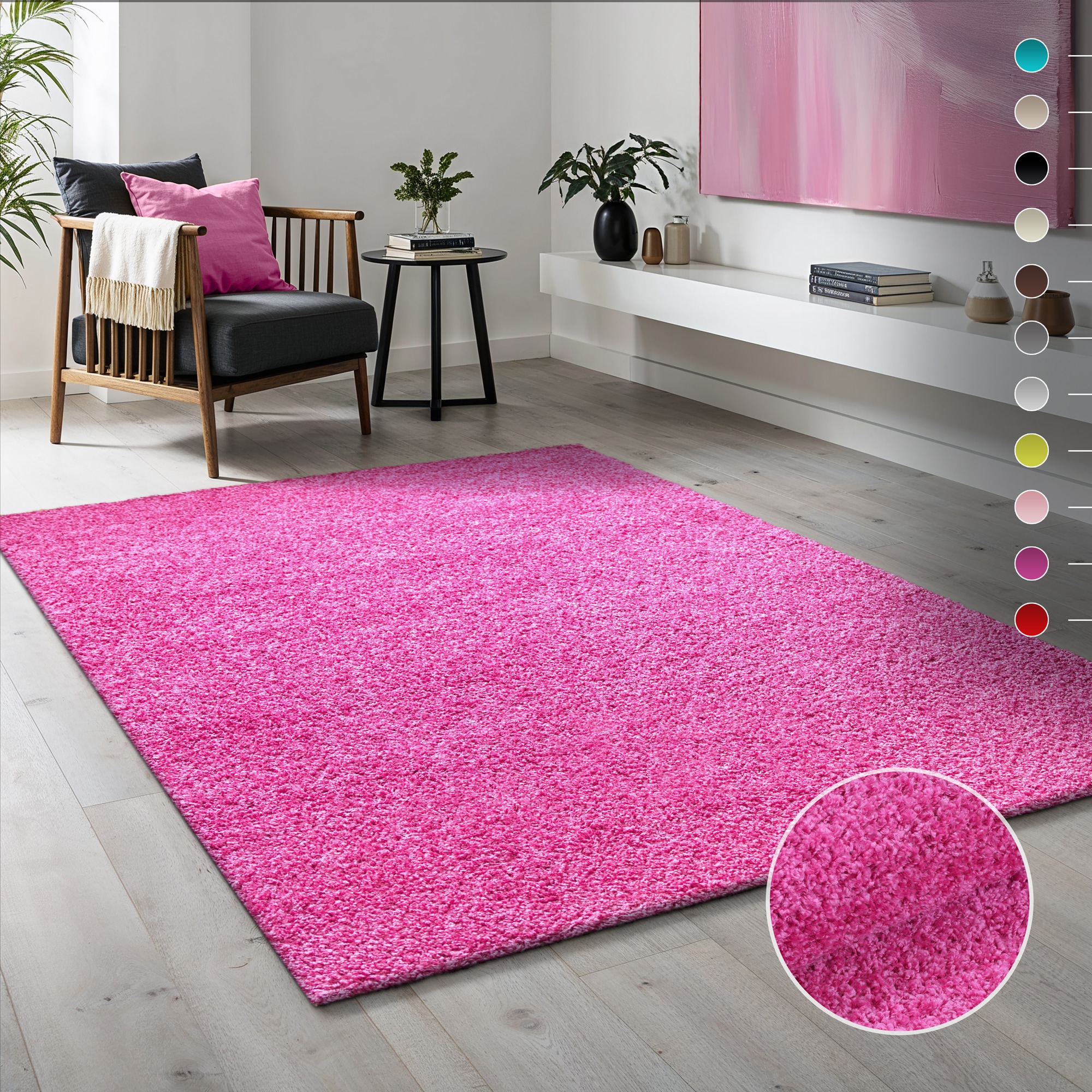 Sanat Hochflor-Teppich "LOCA, auch als Läufer und in Rund" rechteckig 30 mm Höhe Wohnzimmer, Langflor, Shaggy, Schlafzimmer
